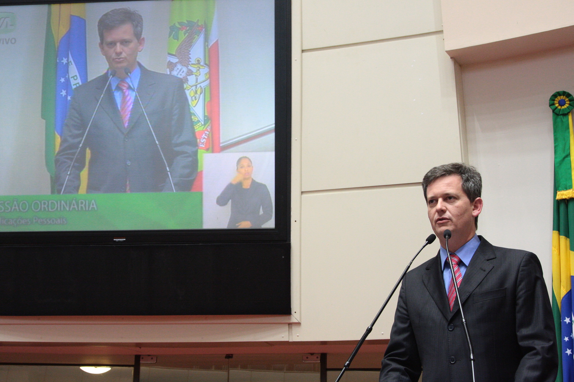 Sessão Ordinária - Plenário Osni Régis. Deputado Jean Kuhlmann (PSD)  Foto: Eduardo Guedes de Oliveira / Agência AL