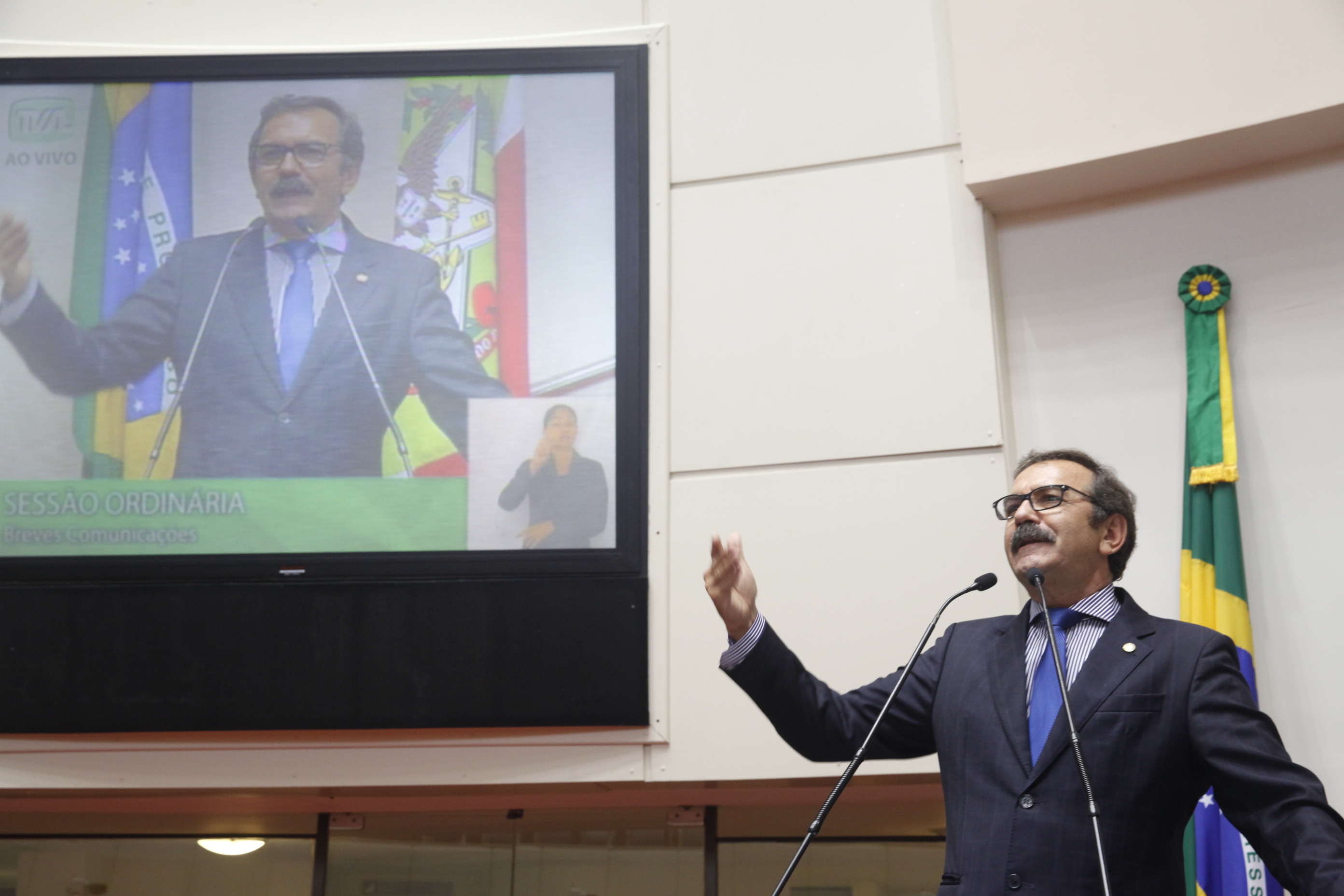 Sessão Ordinária - Plenário Osni Régis. Deputado Serafim Venzon (PSDB)  Foto: Eduardo Guedes de Oliveira / Agência AL