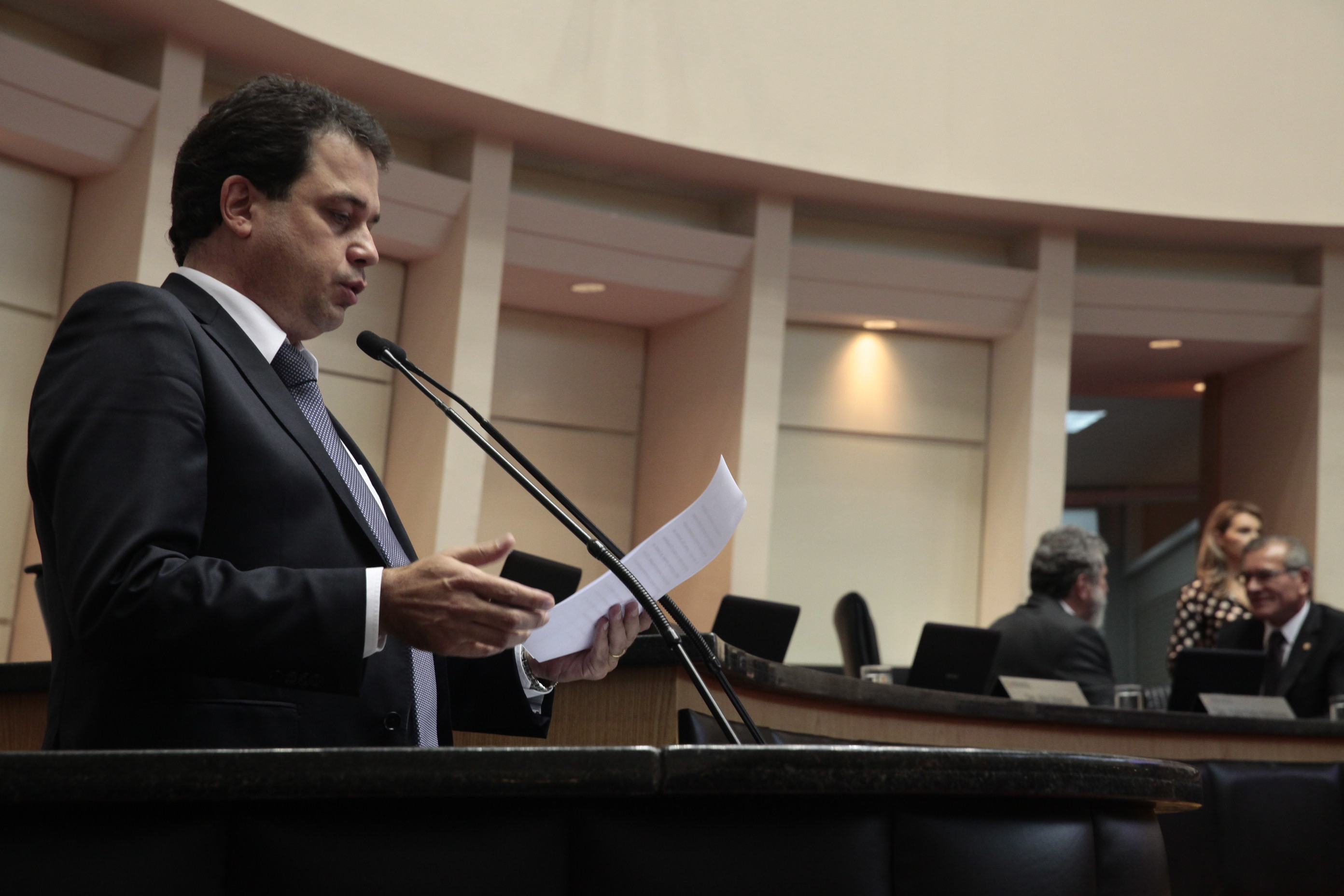 Sessão Ordinária - Plenário Osni Régis. Deputado Rodrigo Minotto (PDT)  Foto: Eduardo Guedes de Oliveira / Agência AL