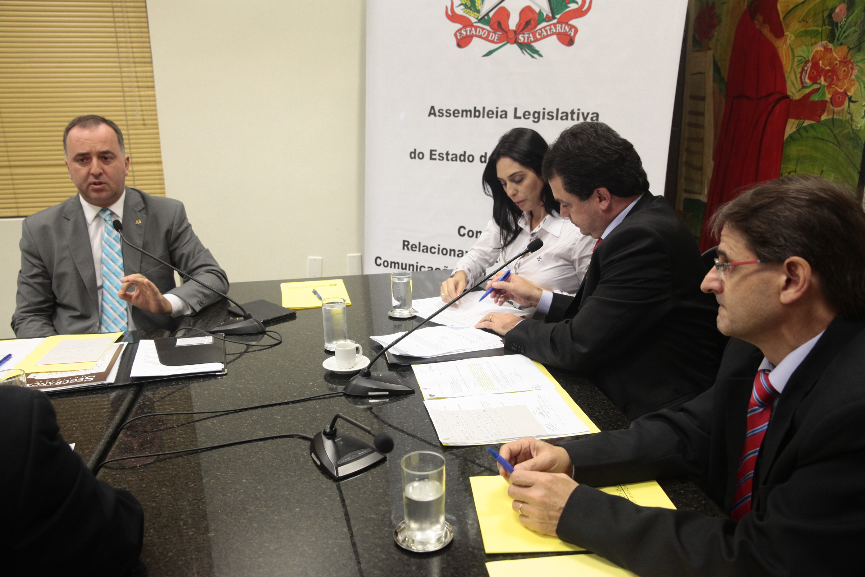 Reunião Ordinária da Comissão de Relacionamento Institucional, Comunicação, Relações Internacionais e do Mercosul. Foto: Eduardo Guedes de Oliveira / Agência AL
