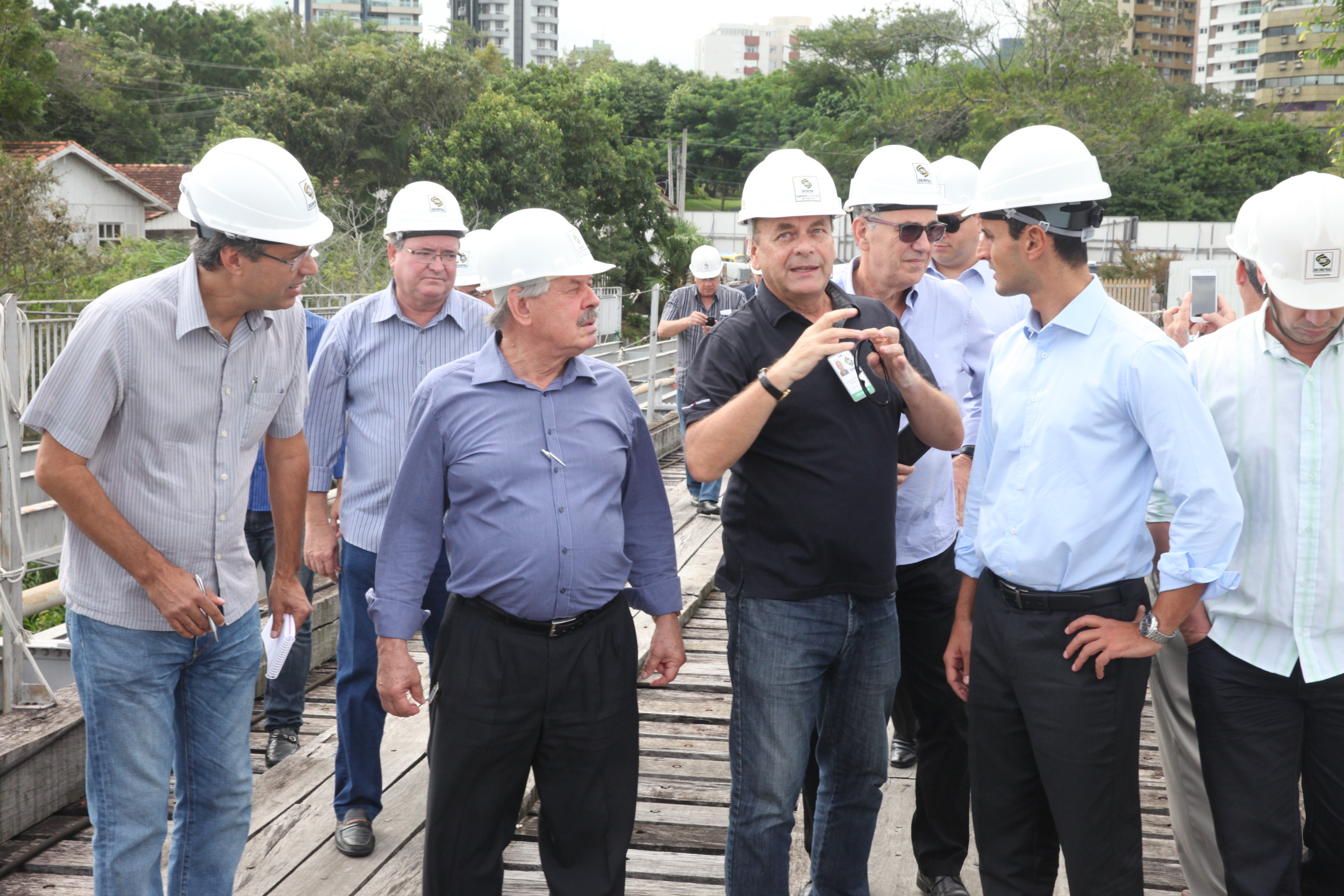 Comissão de Transporte, presidida pelo deputado João Amin (PP), promove vistoria na Ponte Hercílio Luz. Foto: Fábio Queiroz / Agência AL