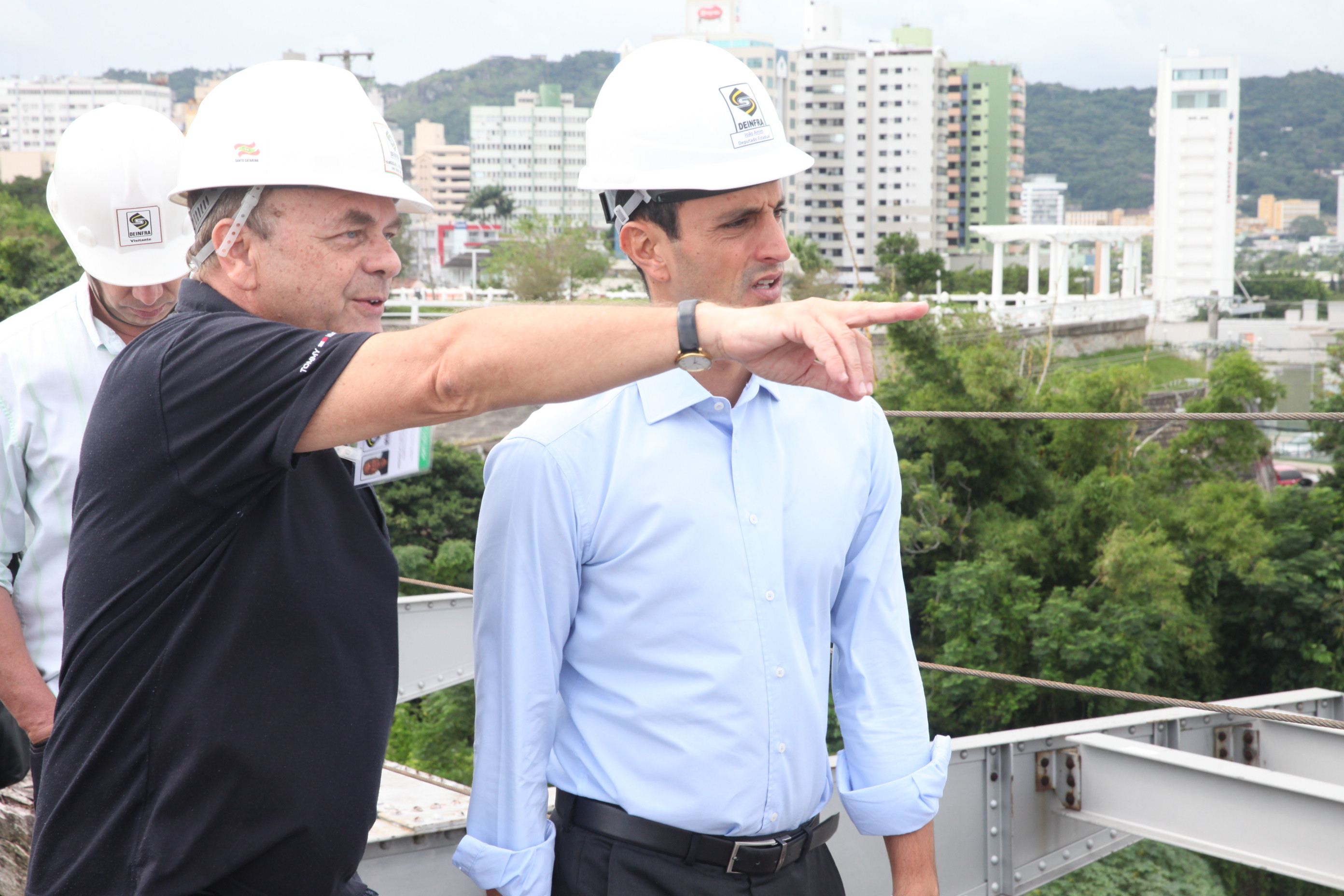 Comissão de Transporte, presidida pelo deputado João Amin (PP), promove vistoria na Ponte Hercílio Luz. Foto: Fábio Queiroz / Agência AL