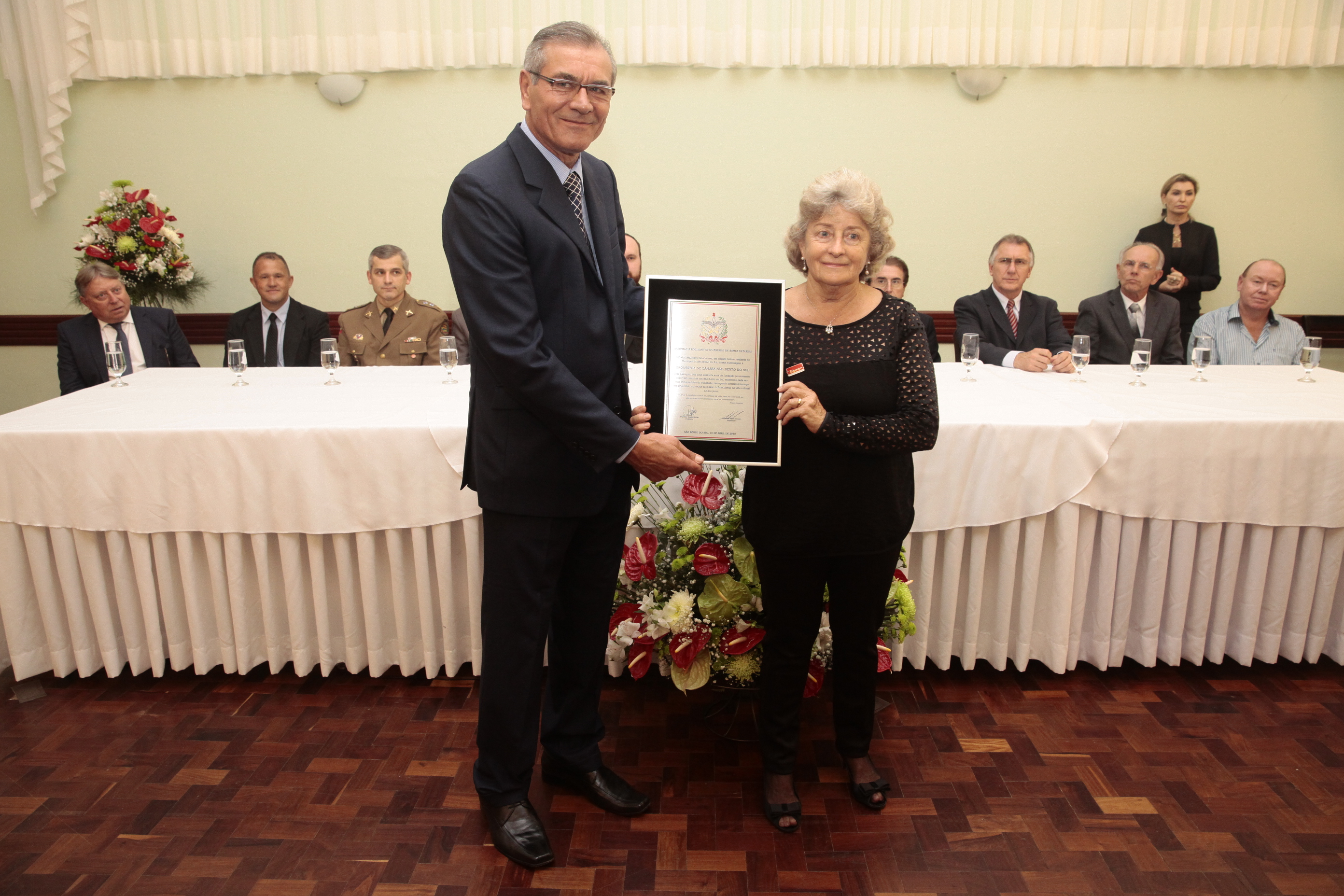 Christa Weisse - Sessão Solene em homenagem à Orquestra  São Bento do Sul pela passagem de seus 60 anos de fundação. Foto: Miriam Zomer/Agência AL