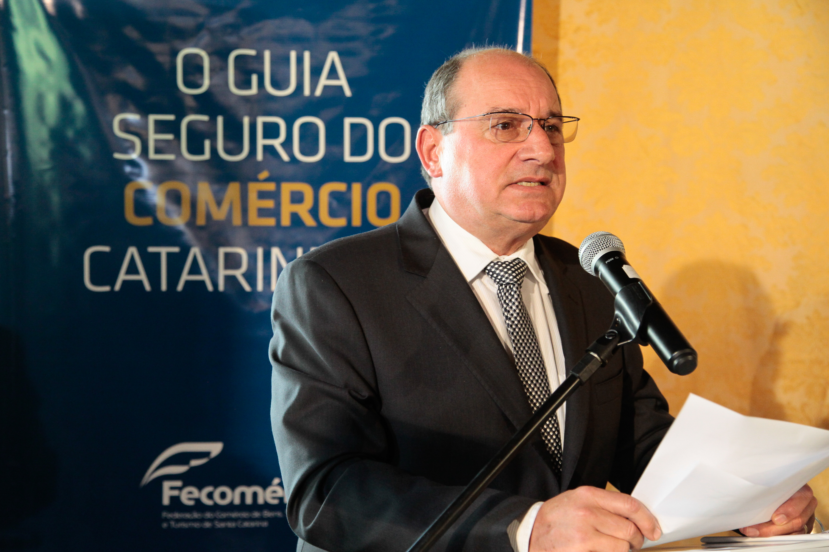 Bruno Breithaupt, Presidente da Fecomércio SC. Lançamento da Campanha Gente que faz a Diferença. Foto: Miriam Zomer/Agência AL