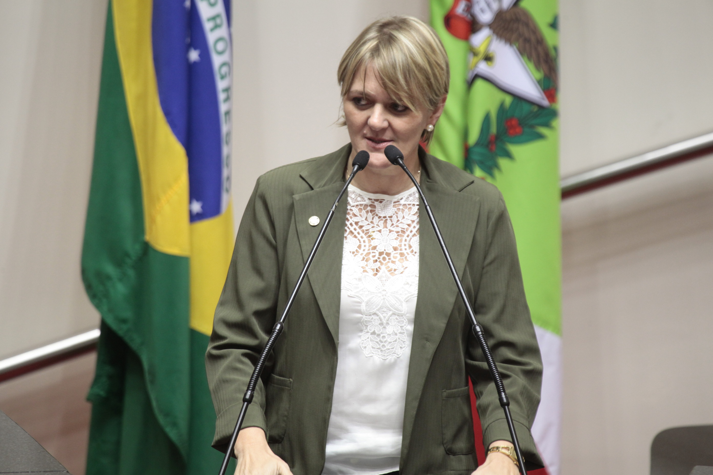 Sessão Ordinária - Plenário Osni Regis. Deputada Luciane Carminatti (PT)  - Foto: Miriam Zomer/Agência AL
