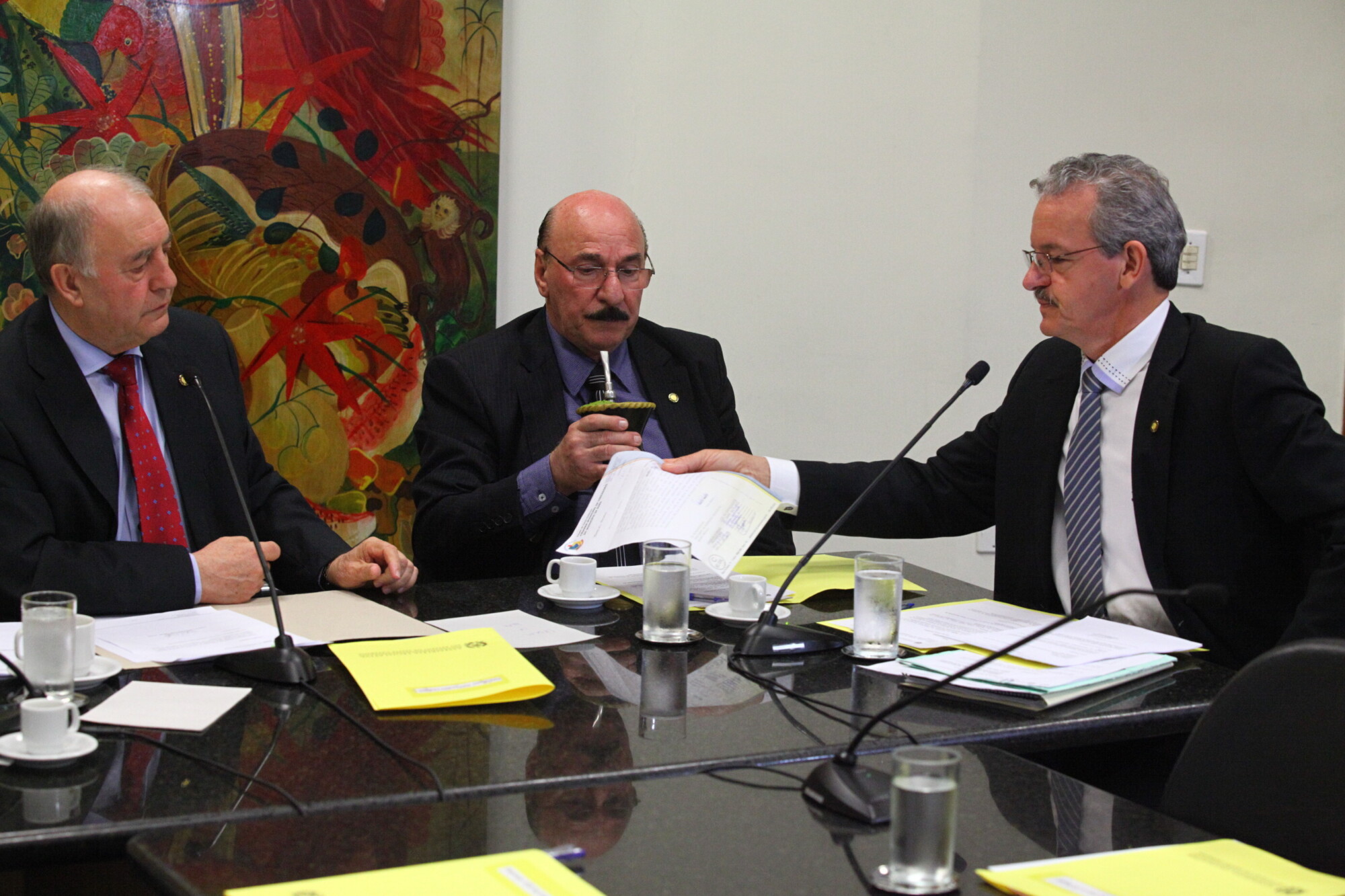 Deputados Natalino Lázare (presidente), Manoel Mota e Dirceu Dresch