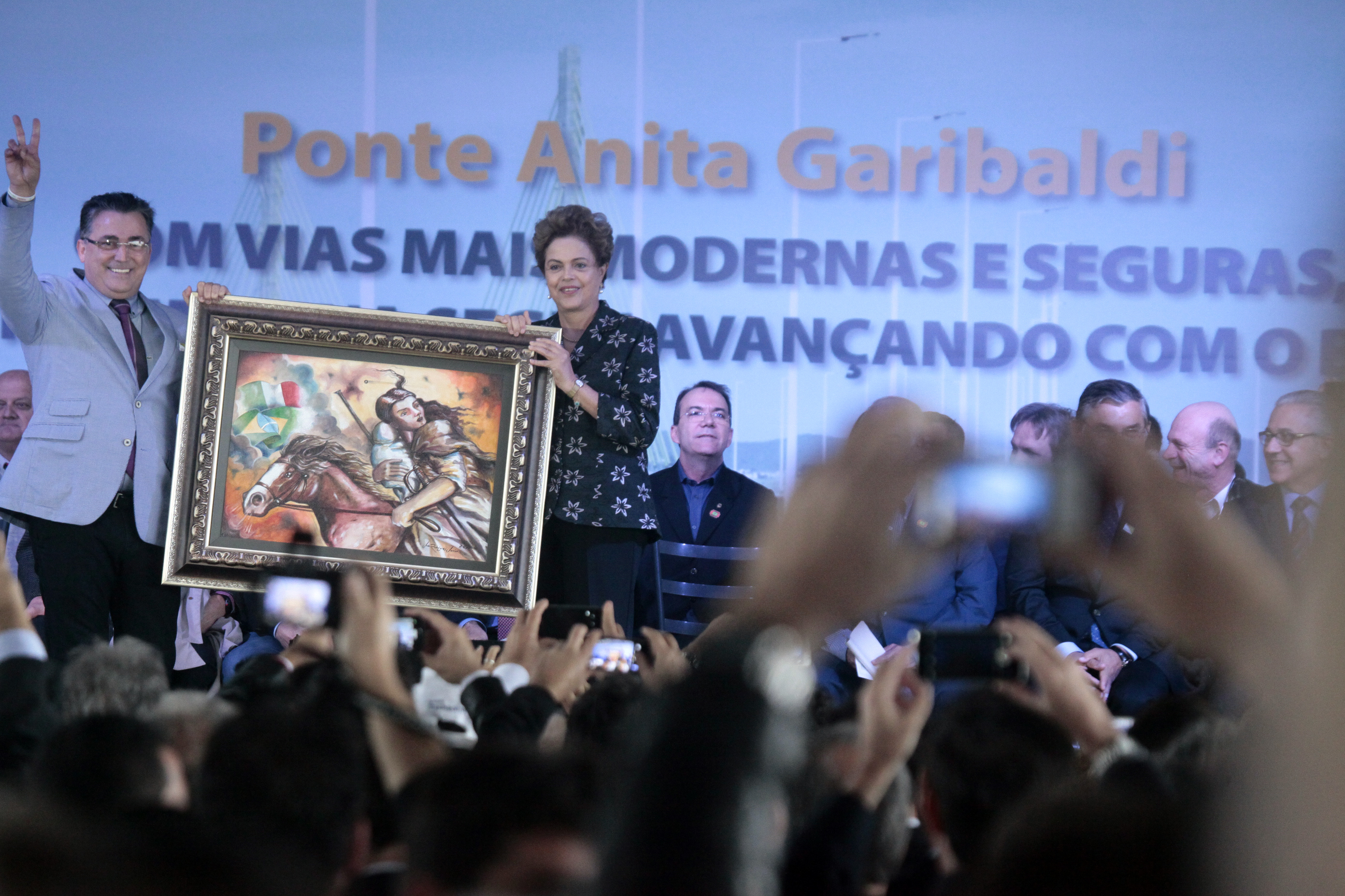 Inauguração da Ponte Anita Garibaldi em Laguna. Foto: Fábio Queiroz / Agência AL