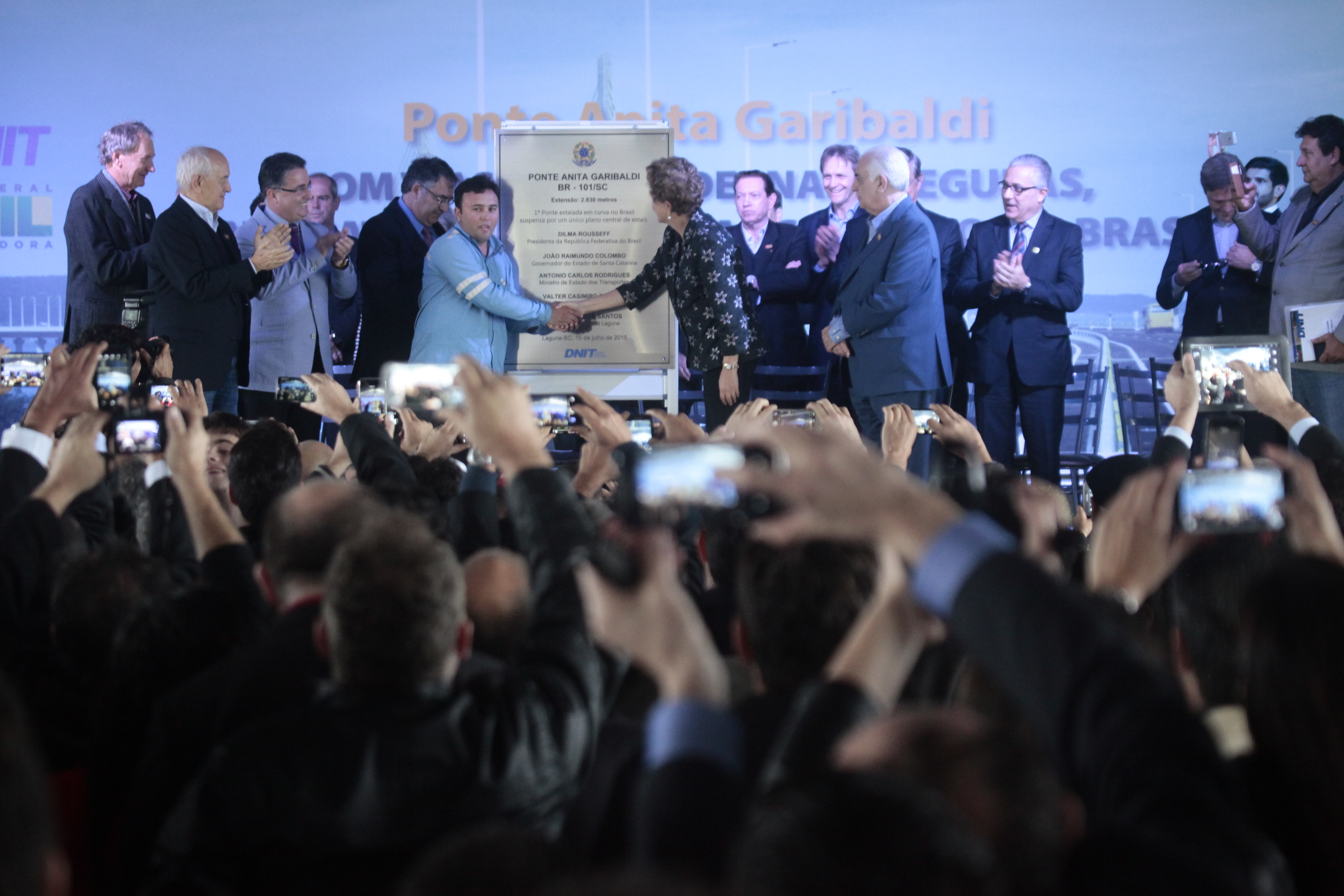 Inauguração da Ponte Anita Garibaldi em Laguna. Foto: Fábio Queiroz / Agência AL