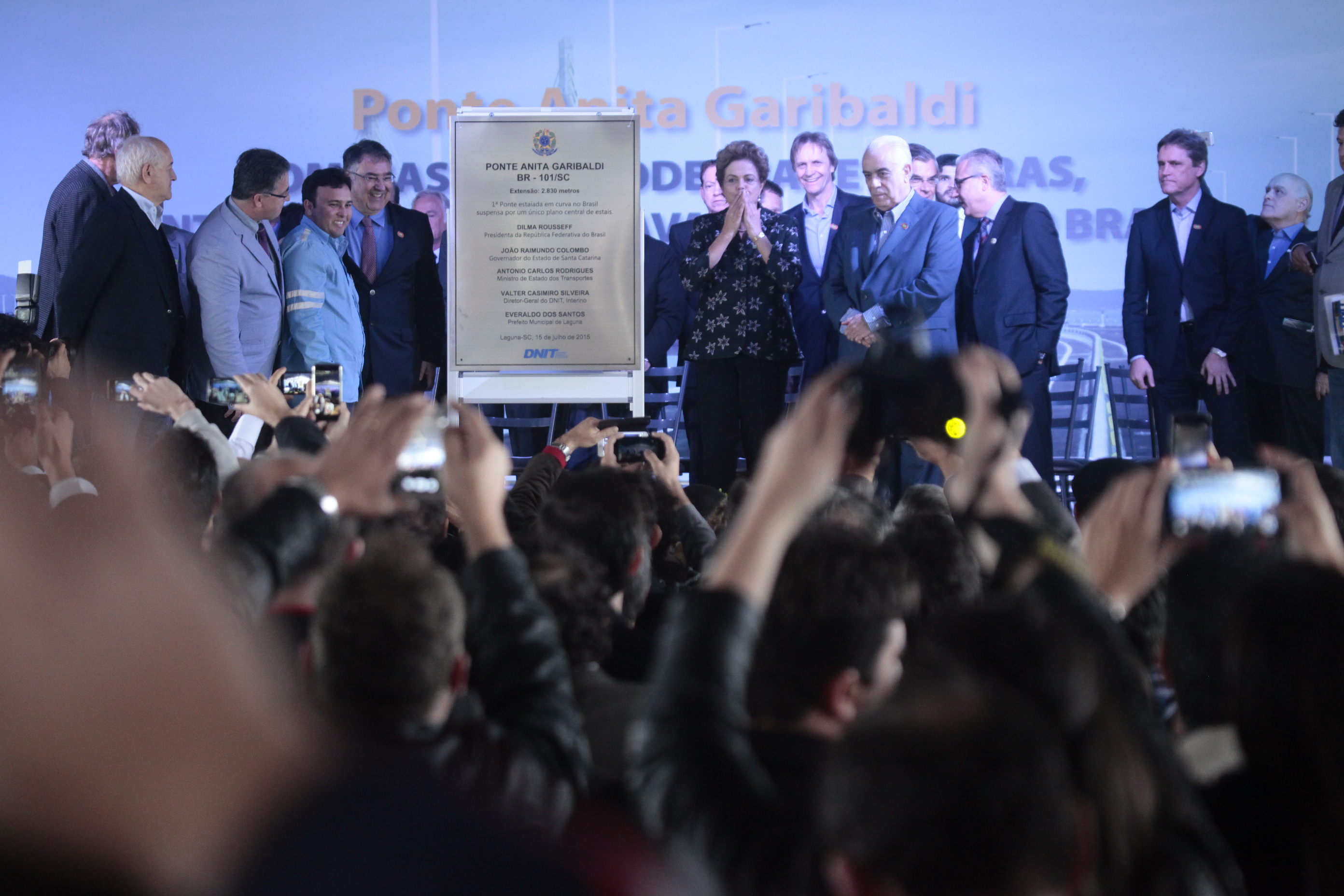Inauguração da Ponte Anita Garibaldi em Laguna. Foto: Fábio Queiroz / Agência AL