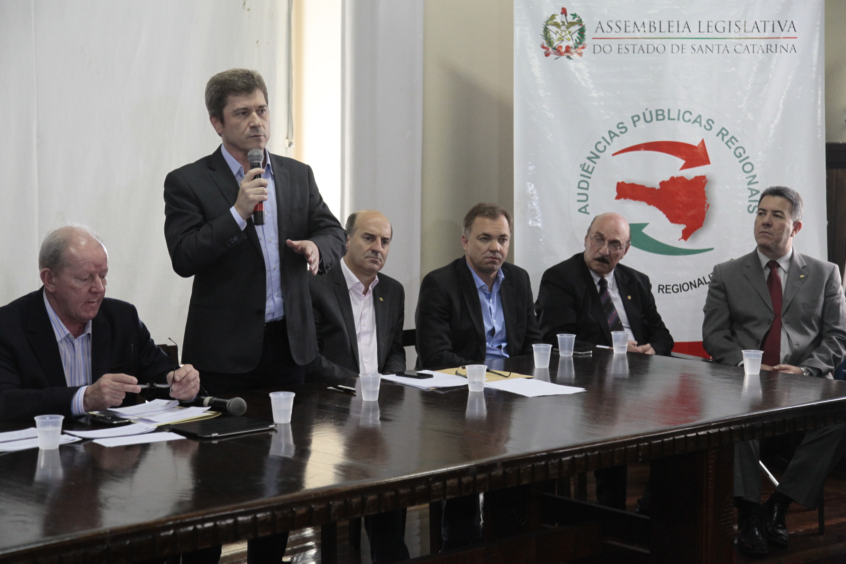Audiência Pública Regional para o Plano Plurianual 2016-2019 e Lei Orçamentária Anual (LOA) 2016, no município de Tubarão. Fotos: Miriam Zomer/Agência AL