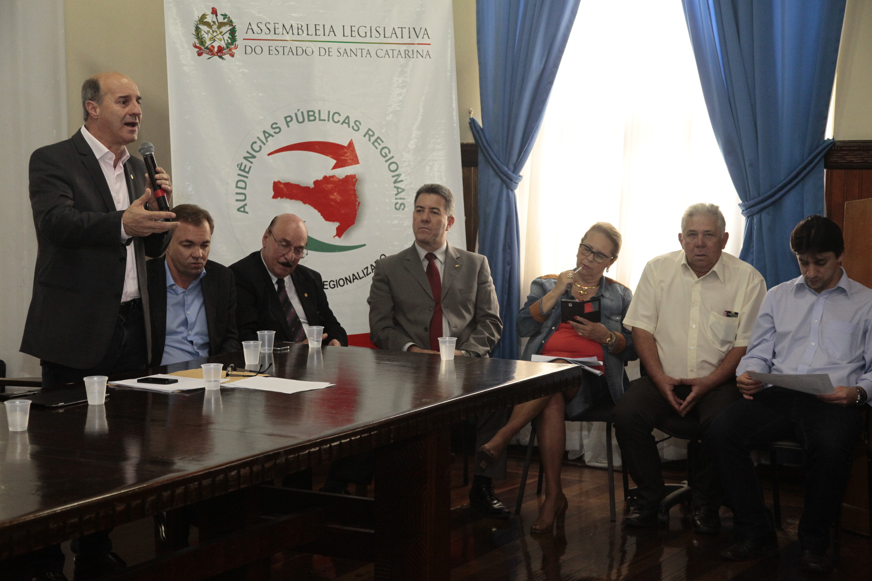 Audiência Pública Regional para o Plano Plurianual 2016-2019 e Lei Orçamentária Anual (LOA) 2016, no município de Tubarão. Fotos: Miriam Zomer/Agência AL