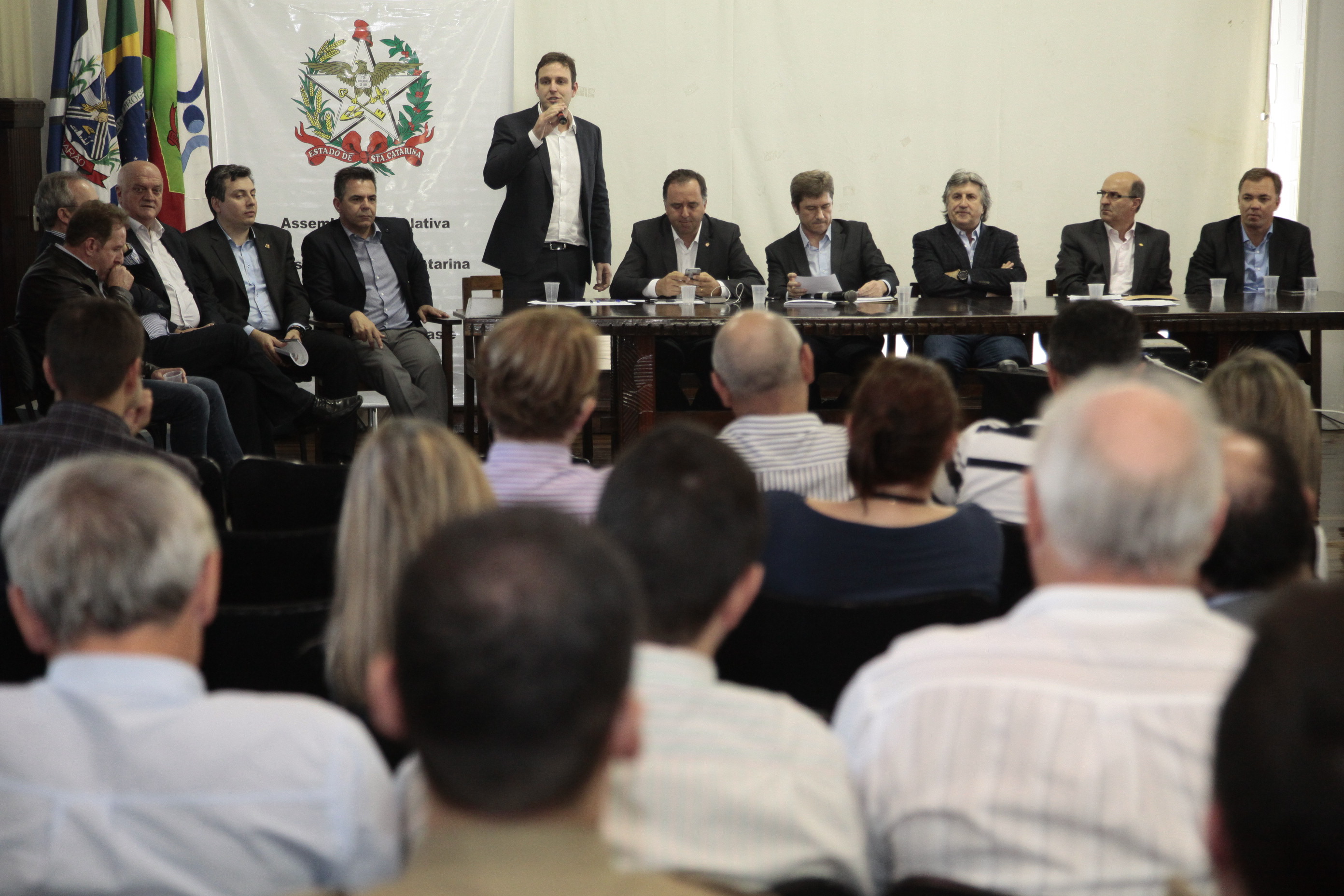 Audiência Pública Regional para o Plano Plurianual 2016-2019 e Lei Orçamentária Anual (LOA) 2016, no município de Tubarão. Fotos: Miriam Zomer/Agência AL