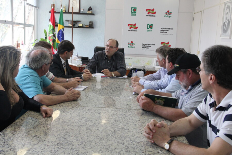 Deputado Neodi Saretta em reunião na Secretaria de Agricultura