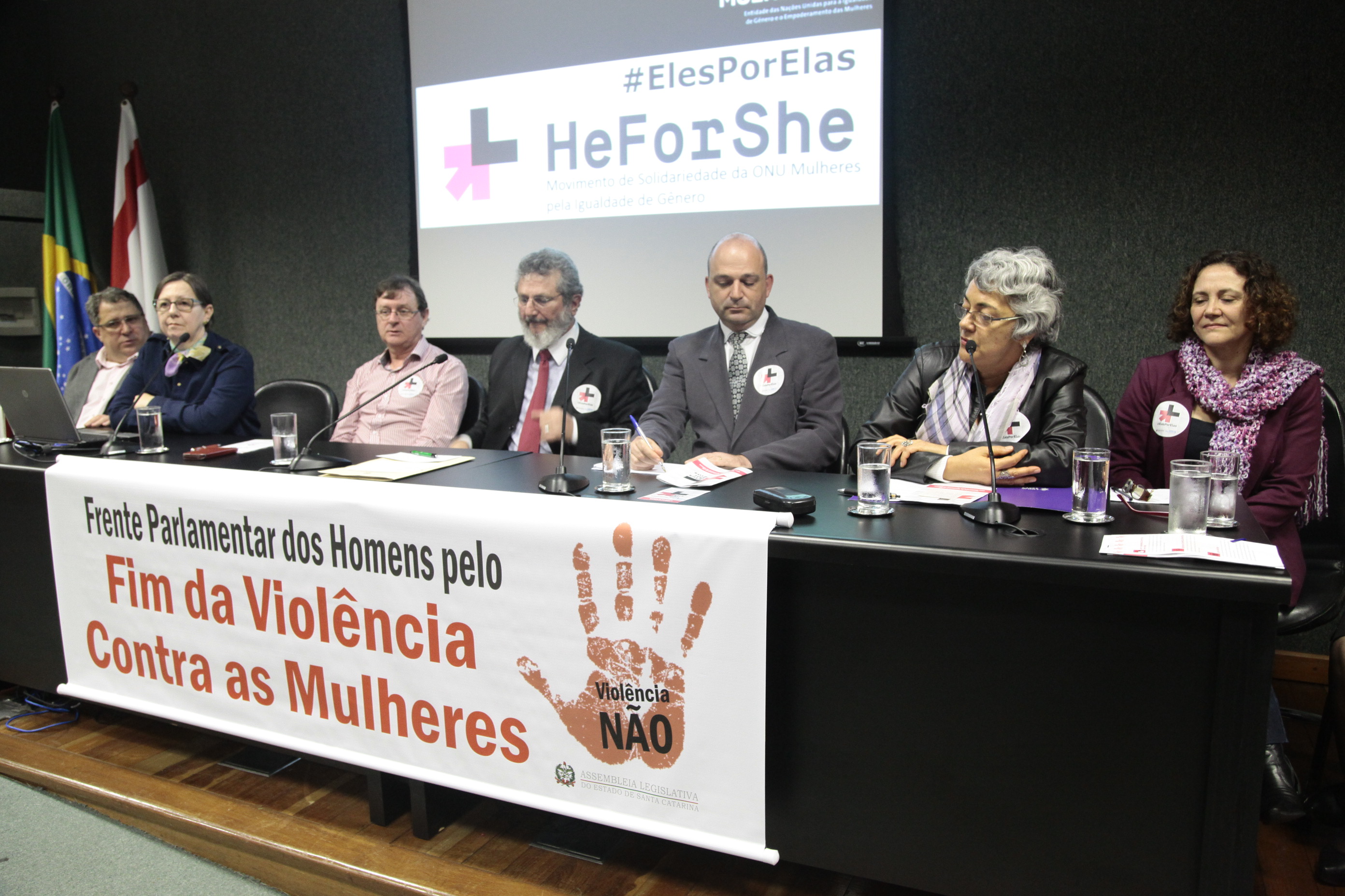 Instalação da Frente Parlamentar dos Homens pelo Fim da Violência Contra as Mulheres e o Lançamento da Campanha Eles por Elas, da ONU. Foto: Miriam Zomer/Agência AL