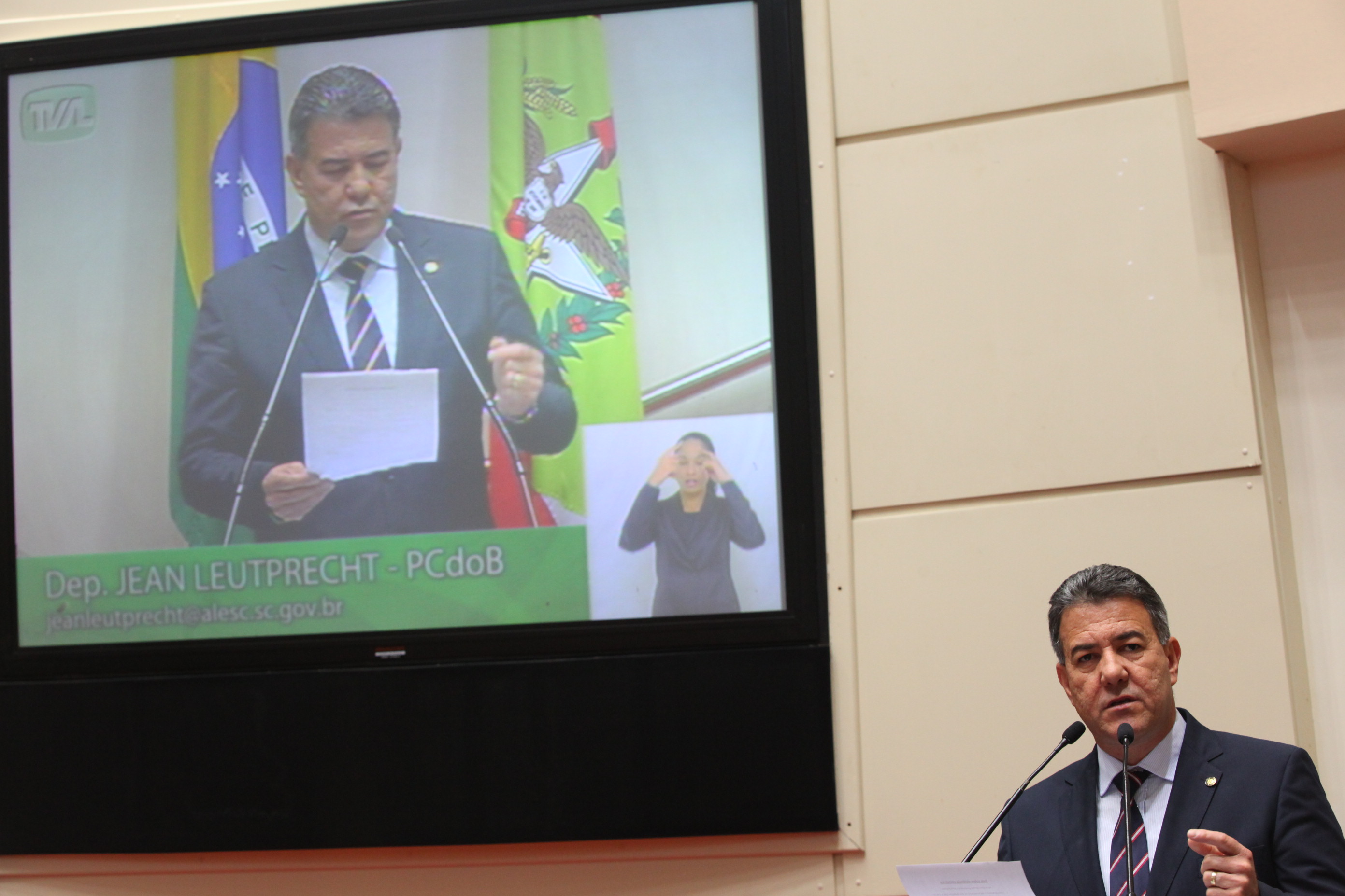 Sessão Ordinária da Assembleia Legislativa do Estado de Santa Catarina. Deputado Jean Leutprecht (PCdoB) - Foto: Eduardo Guedes de Oliveira/Agência AL