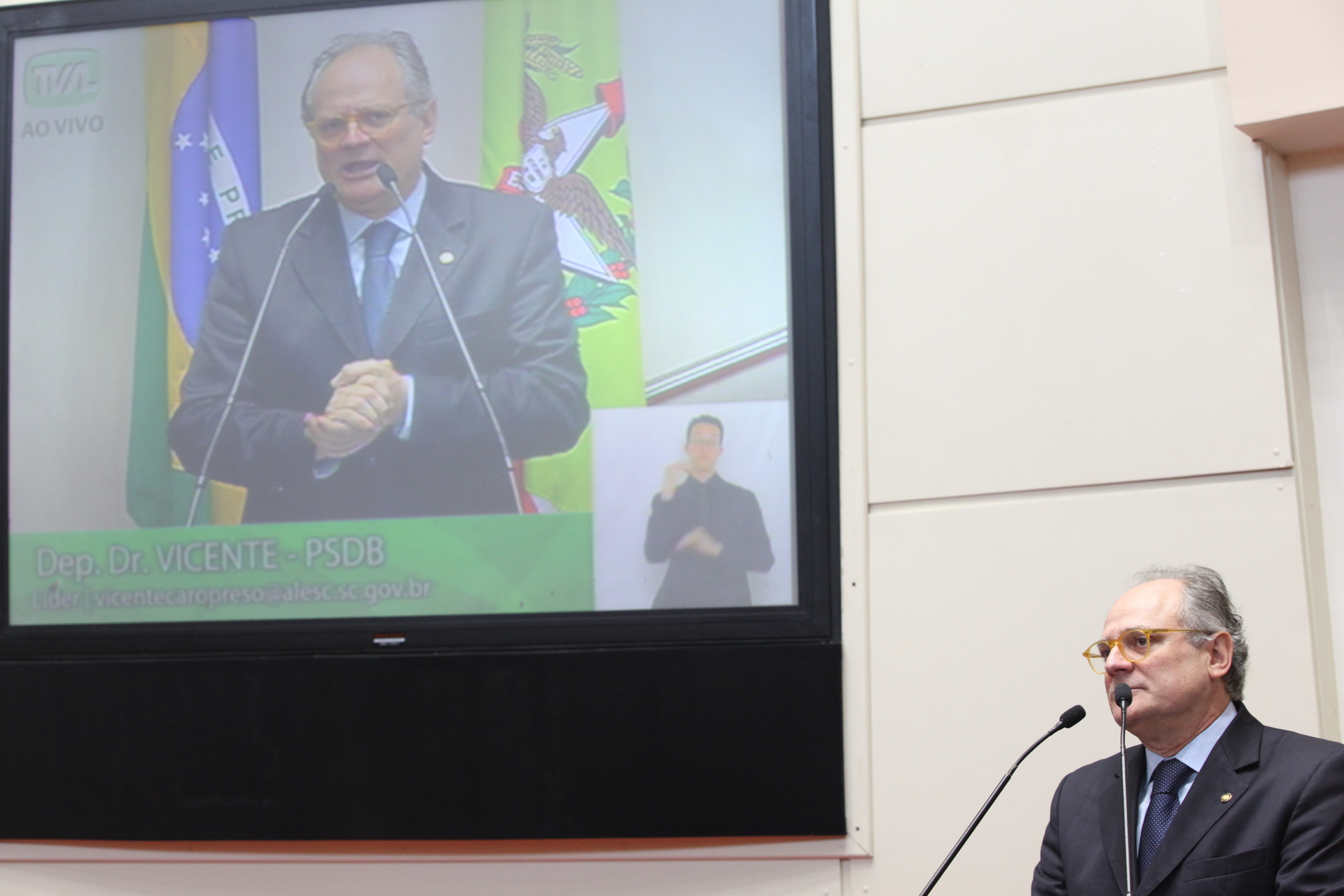 Sessão Ordinária da Assembleia Legislativa do Estado de Santa Catarina. Deputado Vicente Caropreso (PSDB) -  Foto: Eduardo Guedes de Oliveira/Agência AL