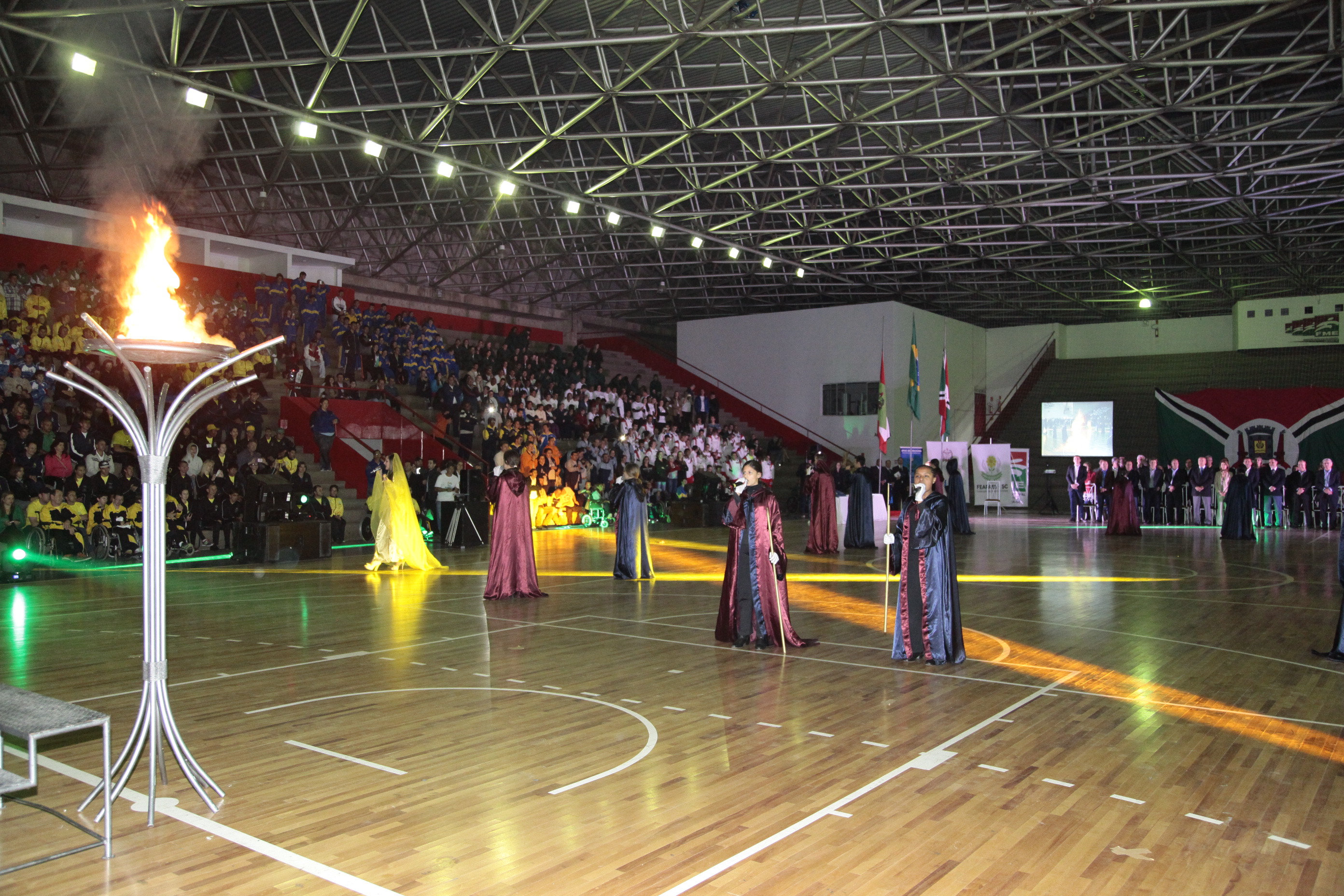 Cerimonia de Abertura da XX Olimpíadas Especiais das APAEs em Criciúma. Foto: Miriam Zomer/Agência AL