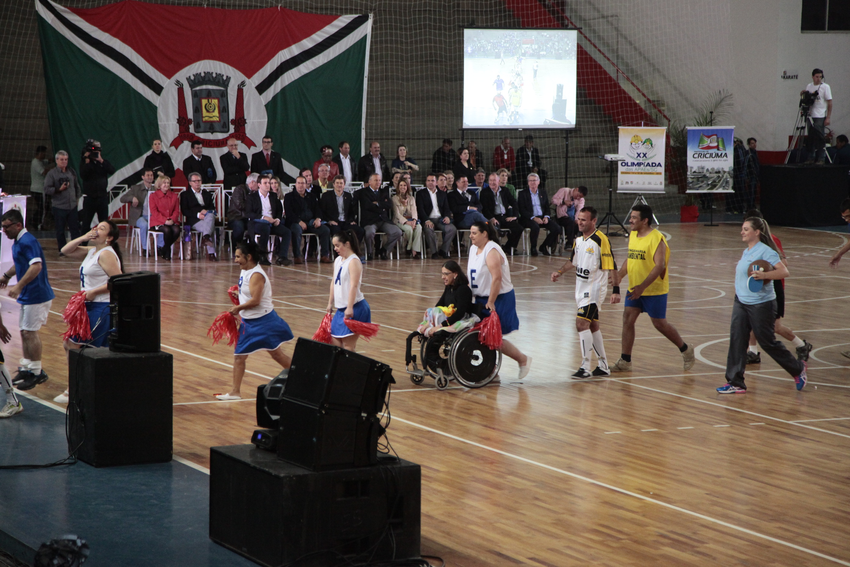 Cerimonia de Abertura da XX Olimpíadas Especiais das APAEs em Criciúma. Foto: Miriam Zomer/Agência AL