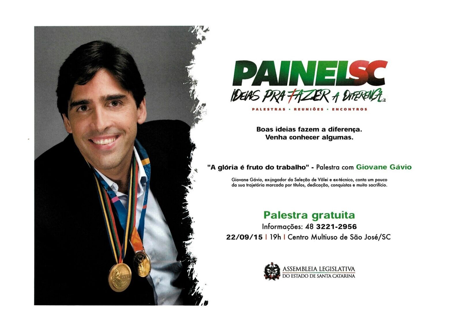 Giovane do vôlei faz palestra motivacional em São José na terça-feira (22)