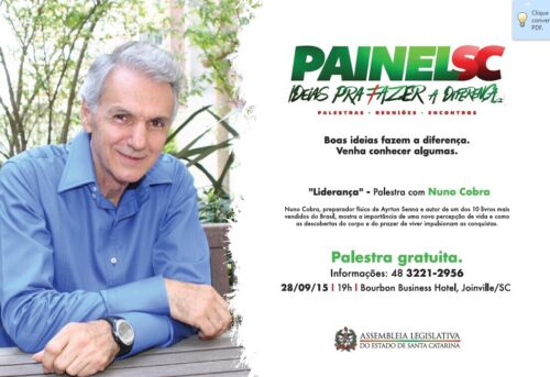 Nuno Cobra faz palestra com entrada franca em Joinville, no Painel SC da Alesc