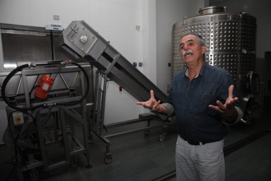 Engenheiro Walter Kranz mostra a produção de vinhos
