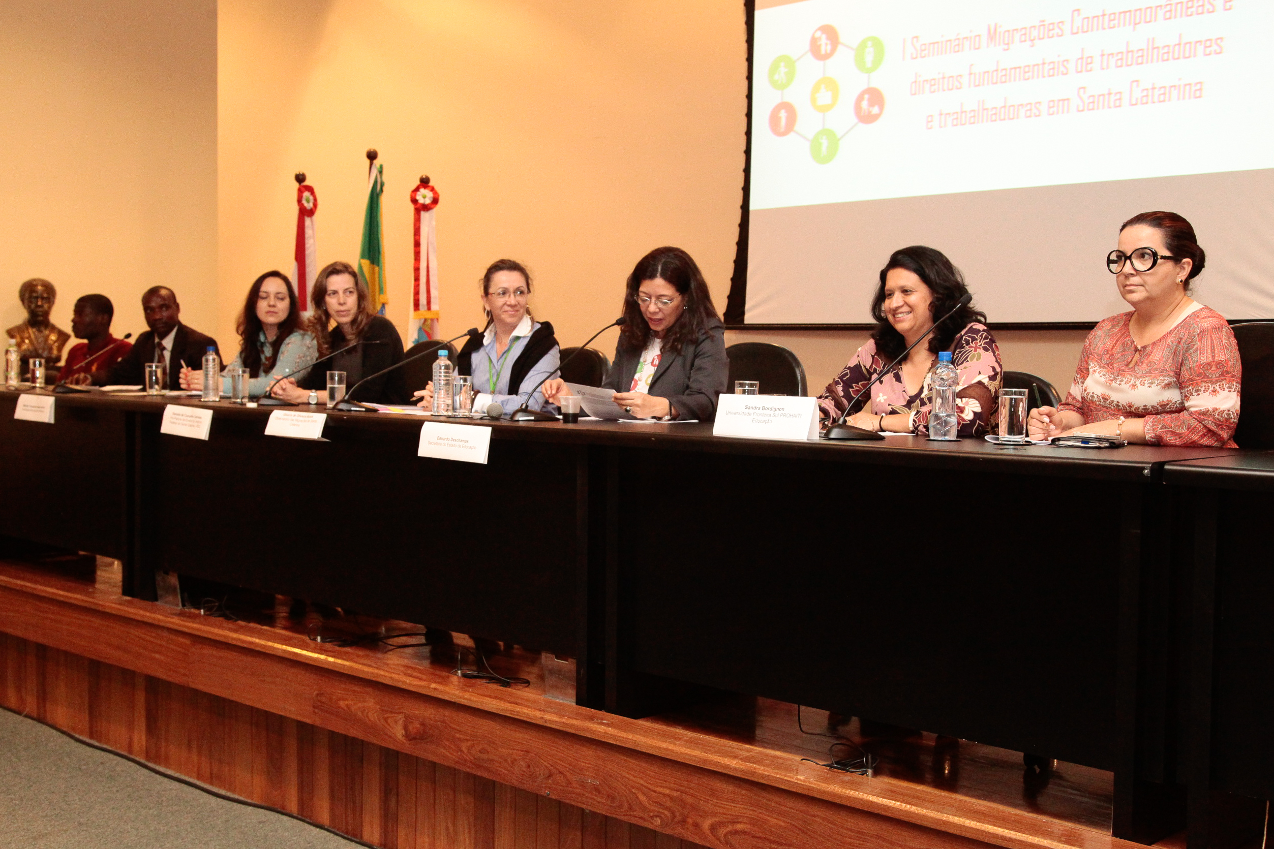Seminário sobre Migrações contemporâneas em Santa Catarina e Direitos Fundamentais de Trabalhadores. Foto: Miriam Zomer/Agência AL