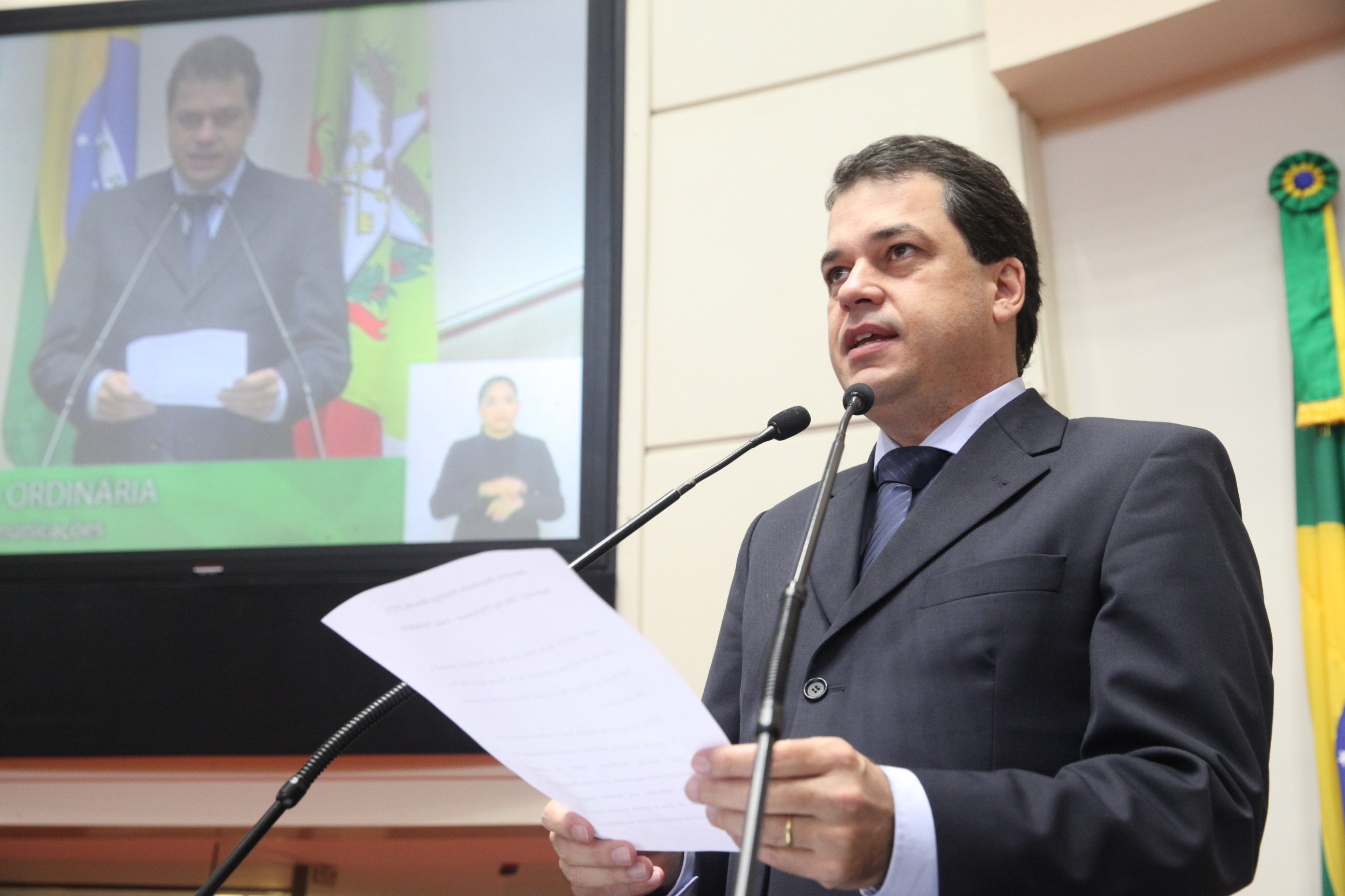 Deputado Rodrigo Minotto (PDT). Sessão Ordinária. Foto: Fábio Queiroz / Agência AL
