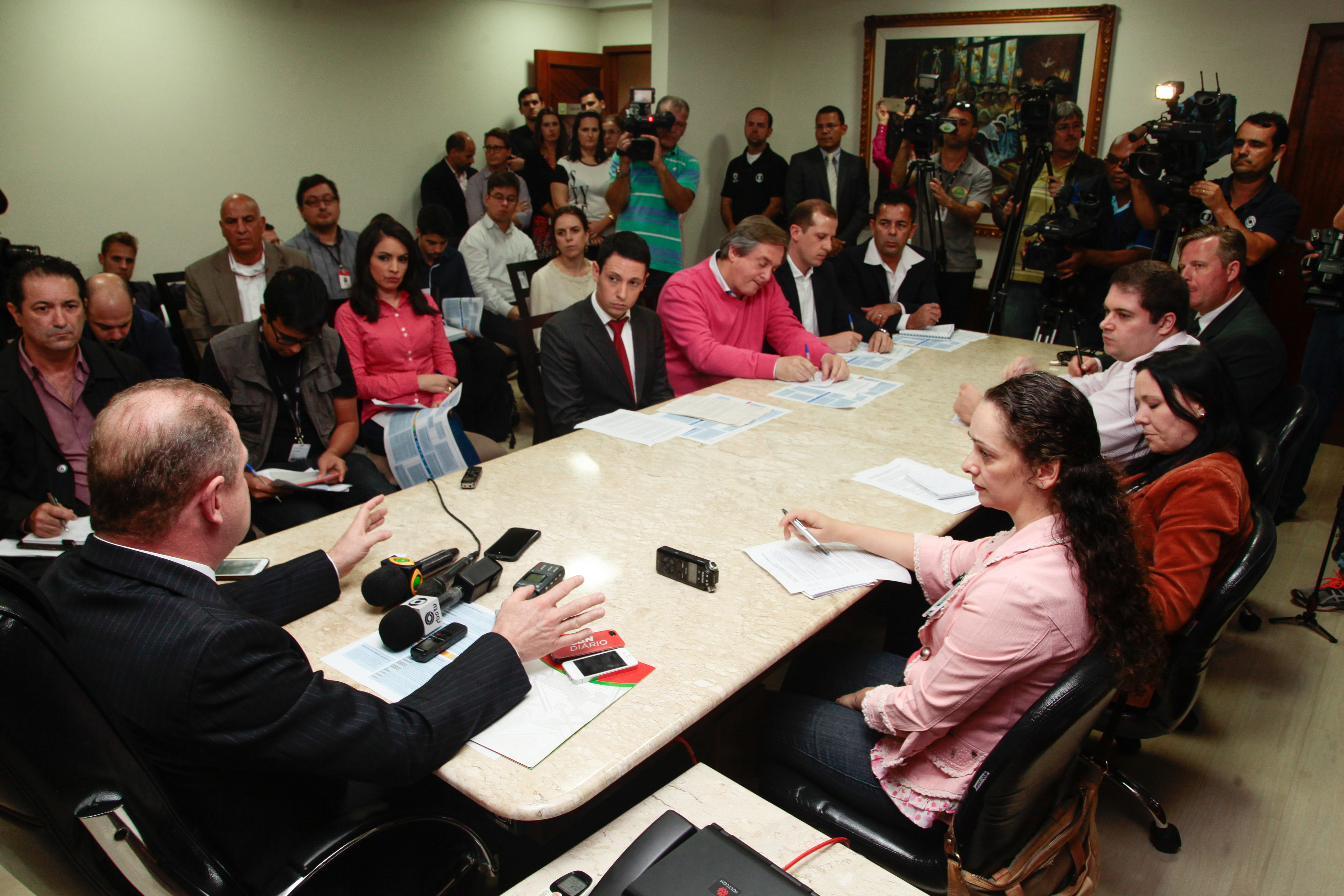 Entrevista Coletiva com o Deputado Gelson Merisio (PSD). Fotos:Miriam Zomer/Agência AL