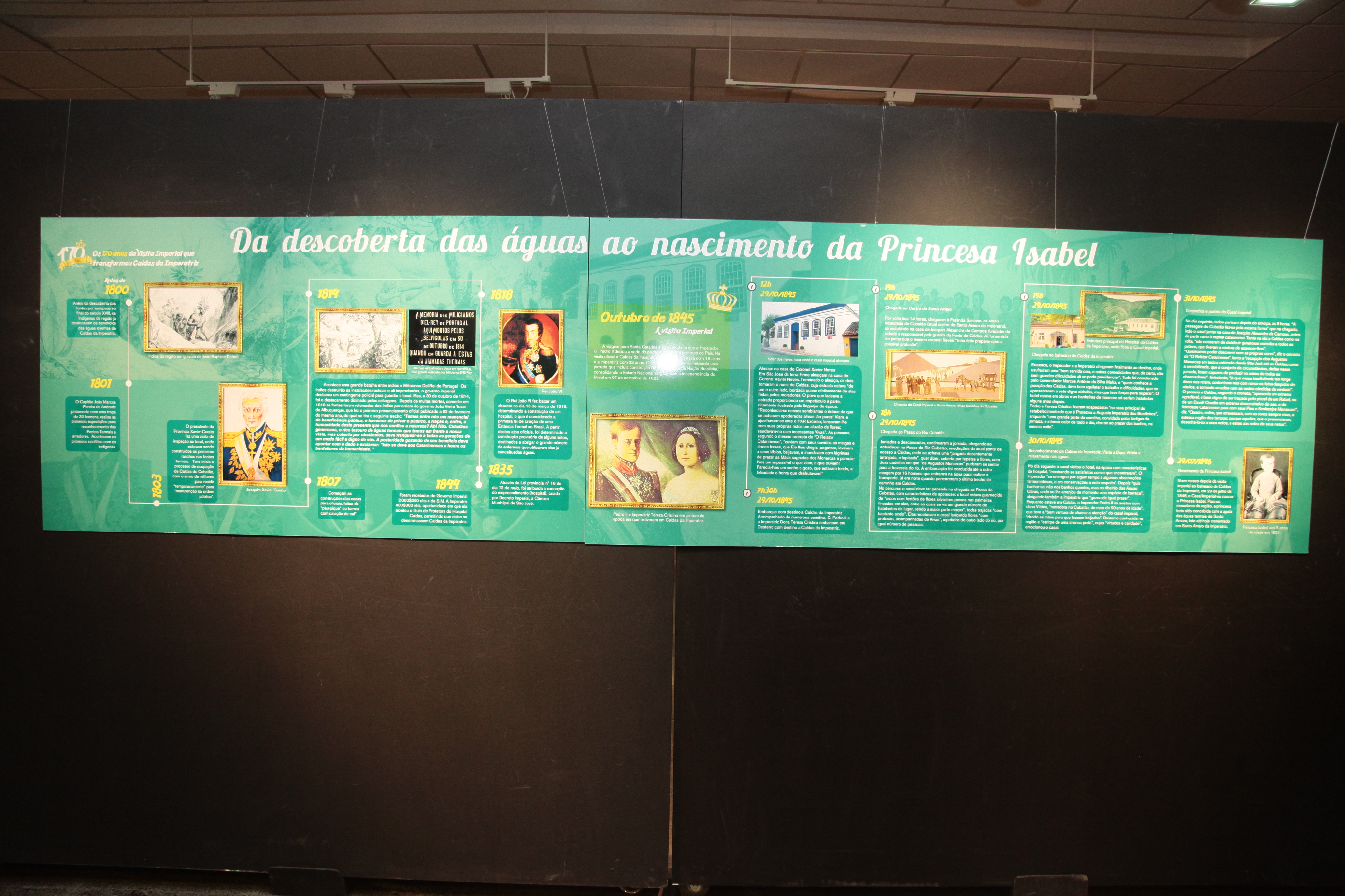 Exposição de fotos Águas de Santo Amaro, representativas aos 170 anos de visita da Família Imperial à Caldas da Imperatriz - Autoria Mariana Costa.