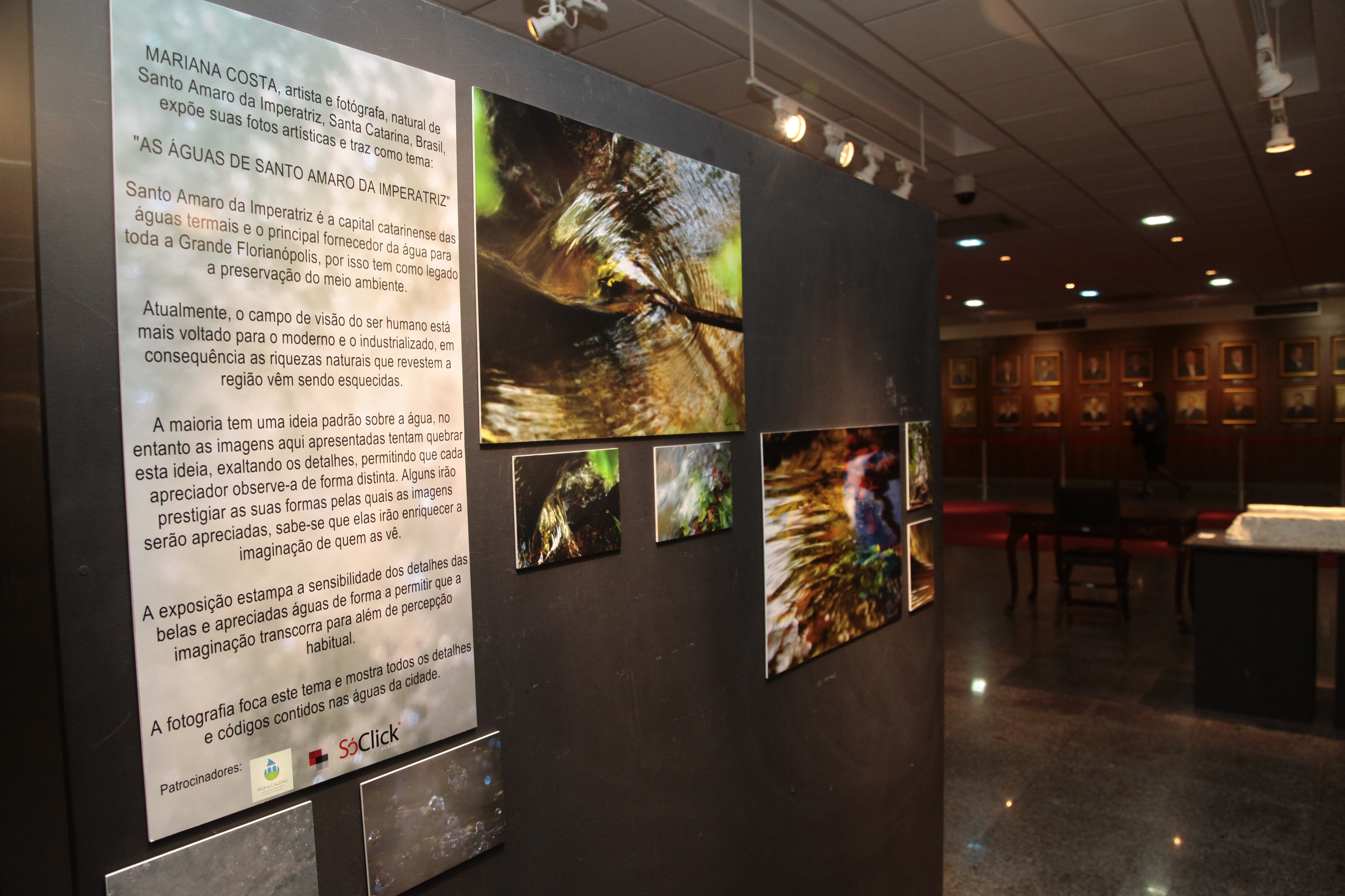 Exposição de fotos Águas de Santo Amaro, representativas aos 170 anos de visita da Família Imperial à Caldas da Imperatriz - Autoria Mariana Costa.