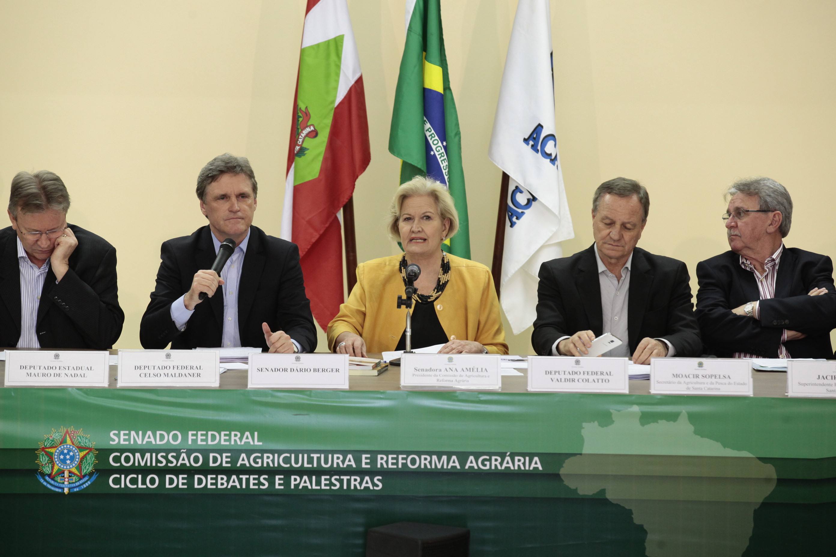 Ciclo de debates da Comissão de Agricultura e Reforma Agrária (CRA) do Senado Federal, realizado na cidade de Chapecó SC. Foto: Miriam Zomer/Agência AL