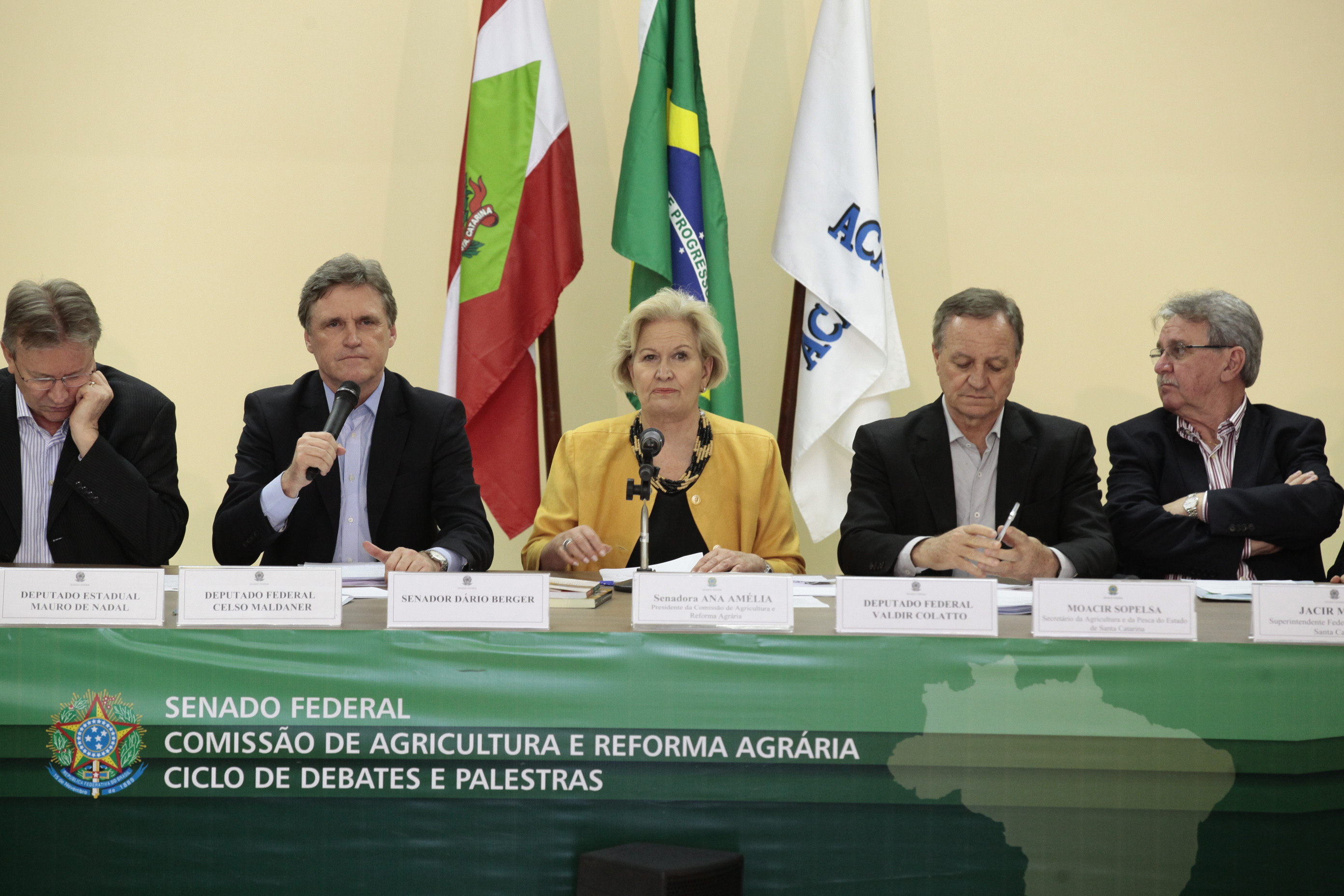 Ciclo de debates da Comissão de Agricultura e Reforma Agrária (CRA) do Senado Federal, realizado na cidade de Chapecó SC. Foto: Miriam Zomer/Agência AL