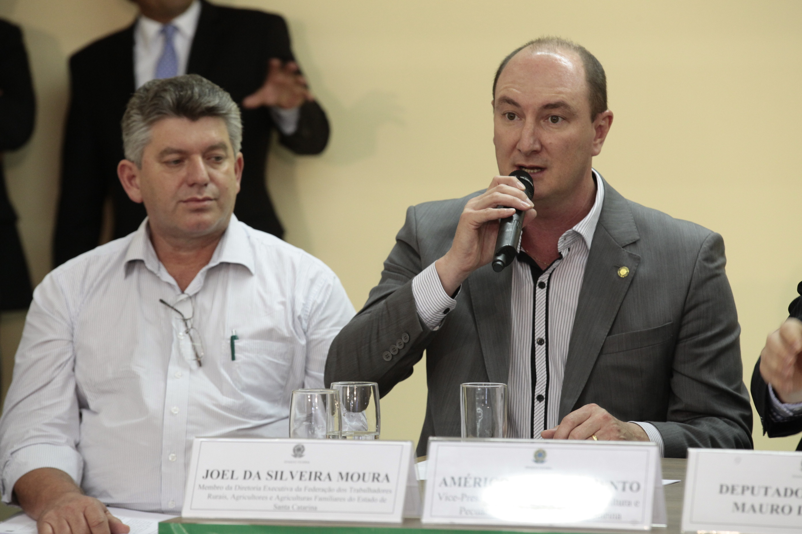 Ciclo de debates da Comissão de Agricultura e Reforma Agrária (CRA) do Senado Federal, realizado na cidade de Chapecó SC. Deputado Estadual Mauro de Nadal (PMDB) -  Foto: Miriam Zomer/Agência AL