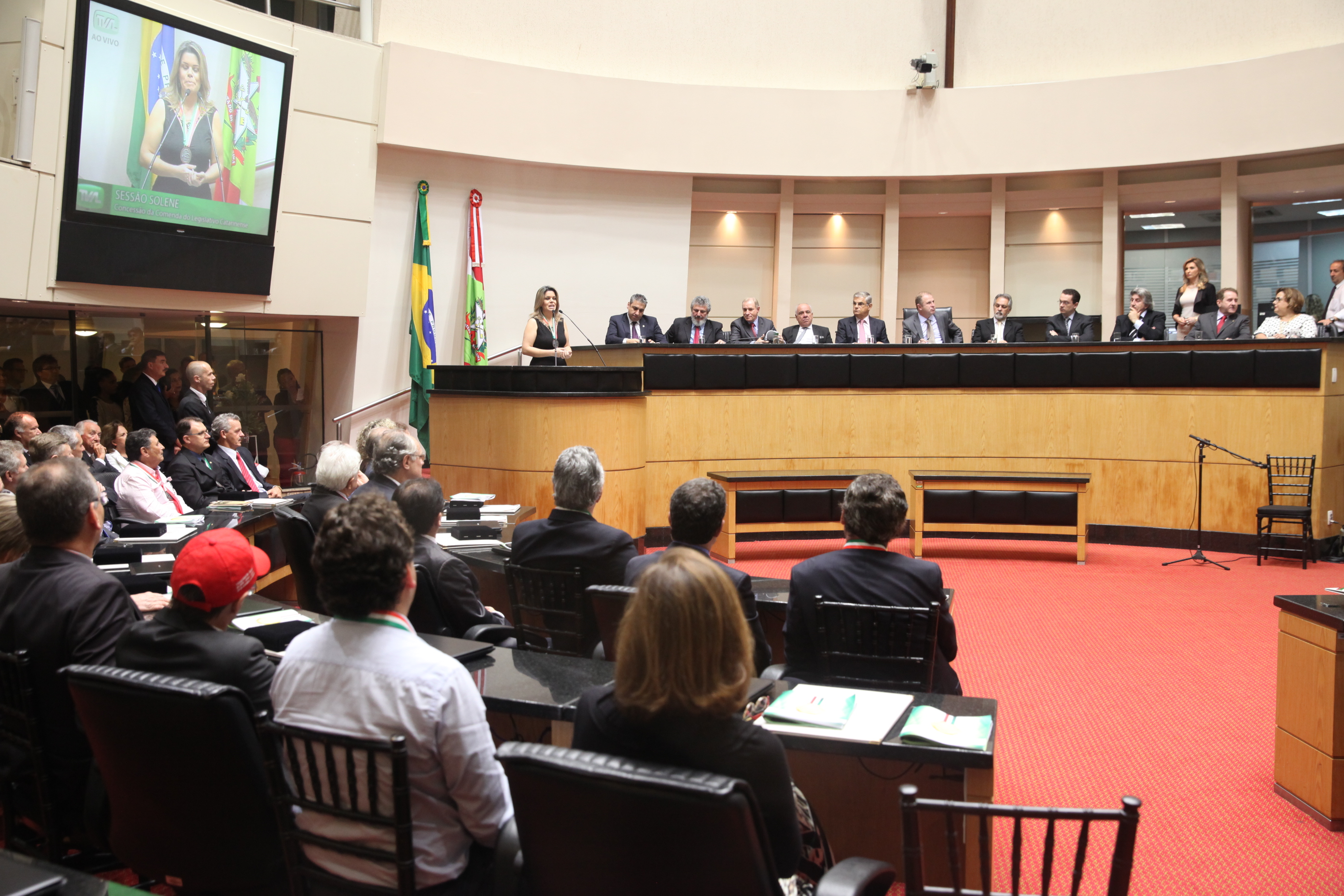 Sessão Solene de Concessão da Comenda do Legislativo Catarinense. Foto: Fábio Queiroz/Agência AL