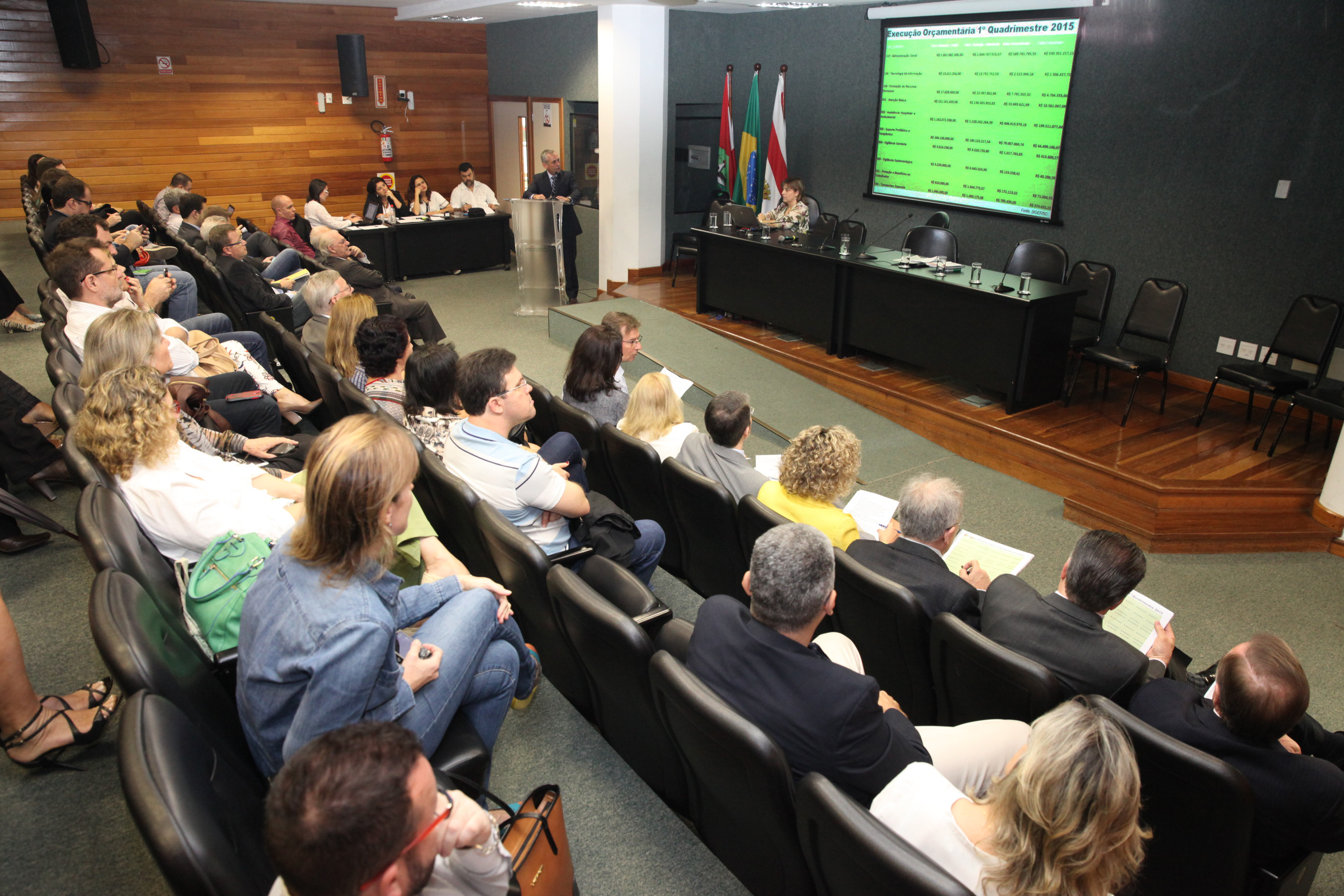 Secretário de Estado da Saúde - João Paulo Kleinubing - apresenta diante dos deputados membros da Comissão de Saúde relatório dos 1° e 2° quadrimestres de 2015. Foto: Fábio Queiroz / Agência AL