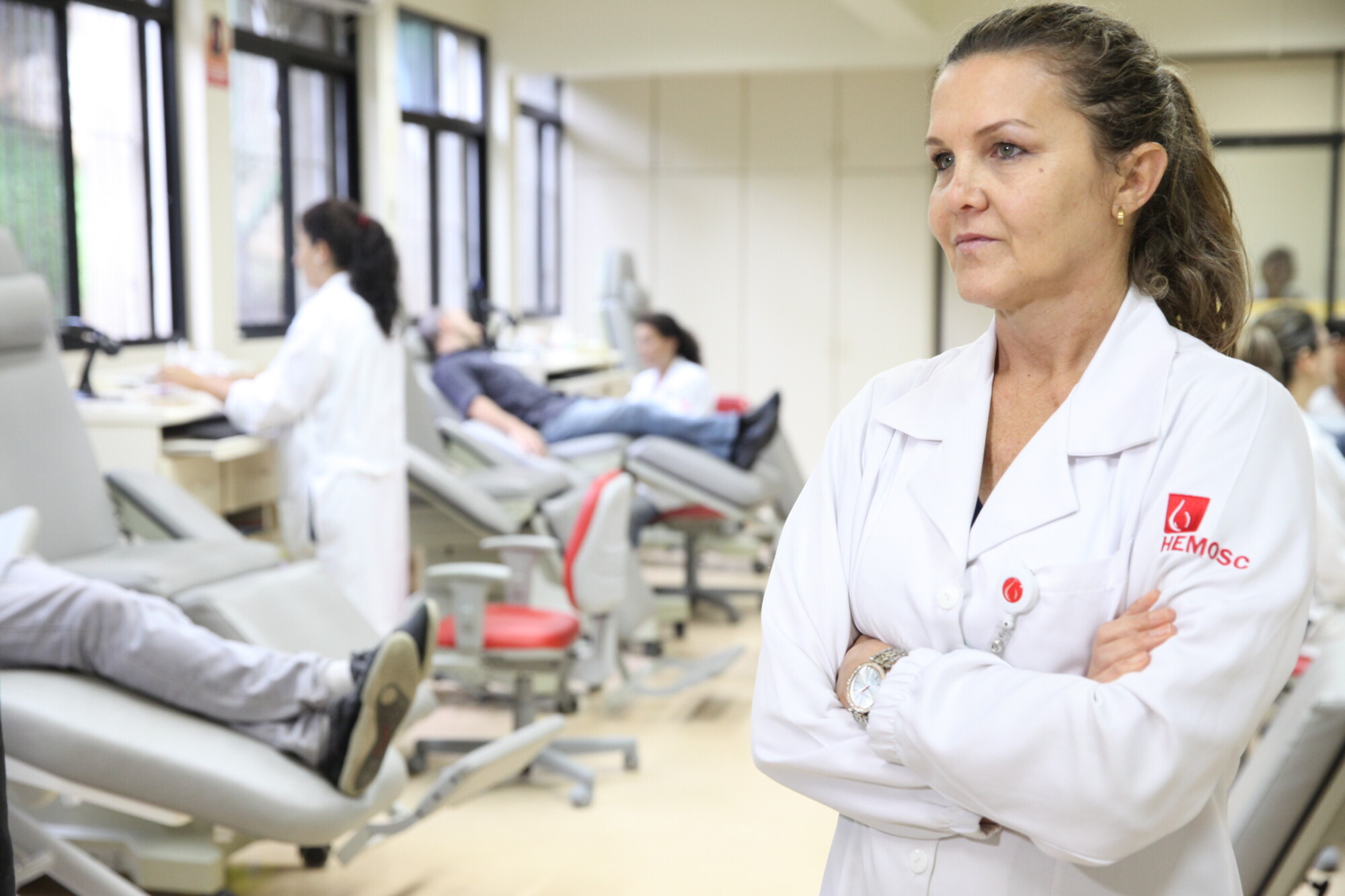 Roseli Sandrin, coordenadora do setor de captação de sangue do Hemosc