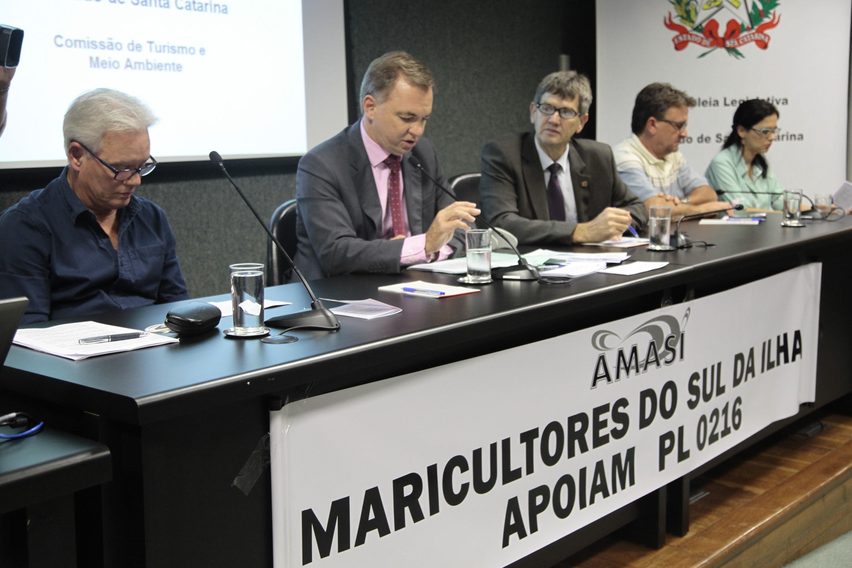 Audiência Pública sobre o PL/216.4/2015, que declara a maricultura como atividade de interesse social e econômico, para o Estado de Santa Catarina. Foto: Miriam Zomer/Agência AL