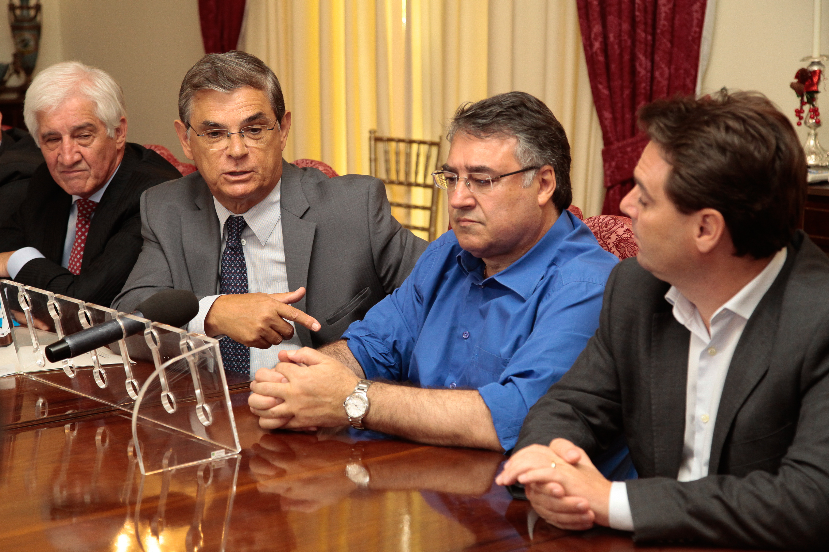 Coletiva sobre a restauração da Ponte Hercílio Luz. Foto: Miriam Zomer/Agência AL