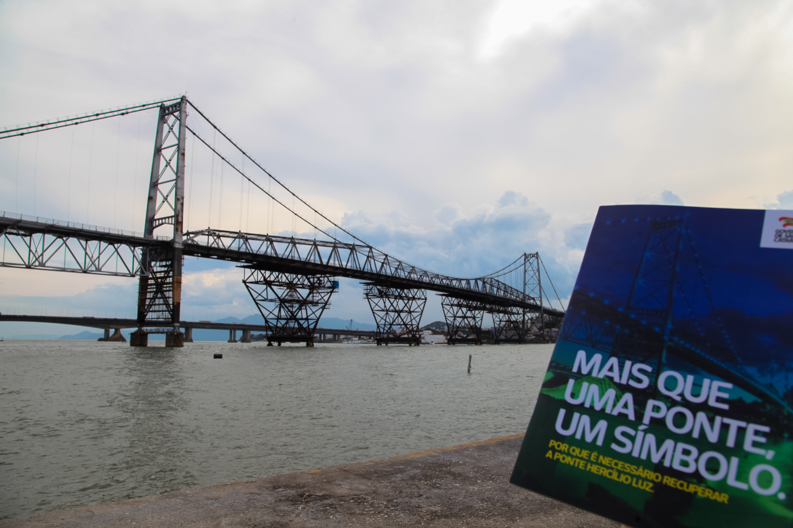 Coletiva sobre a restauração da Ponte Hercílio Luz