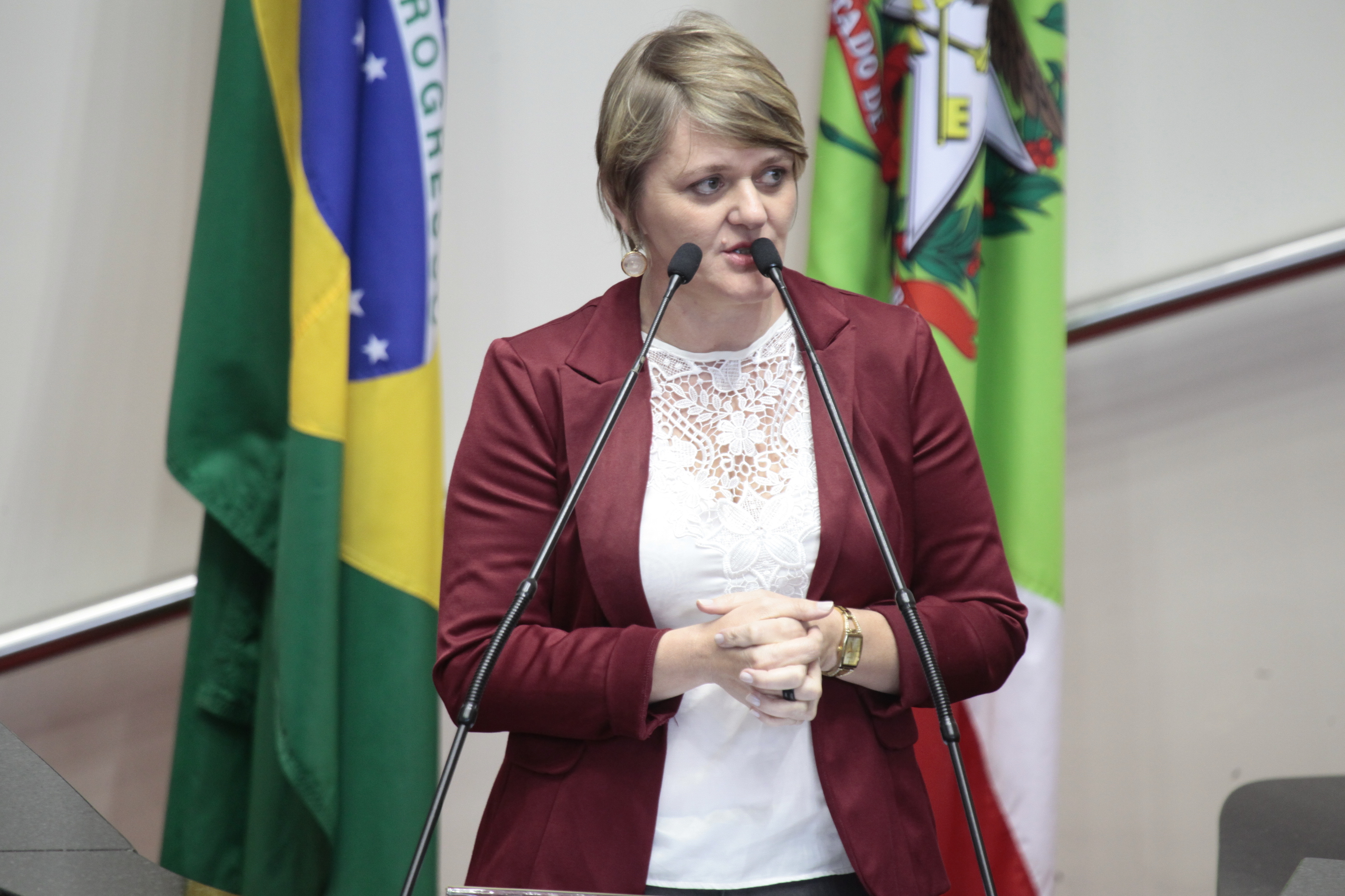 Sessão Ordinária. Deputada Luciane Carminatti (PT)  - Foto: Miriam Zomer/Agência AL