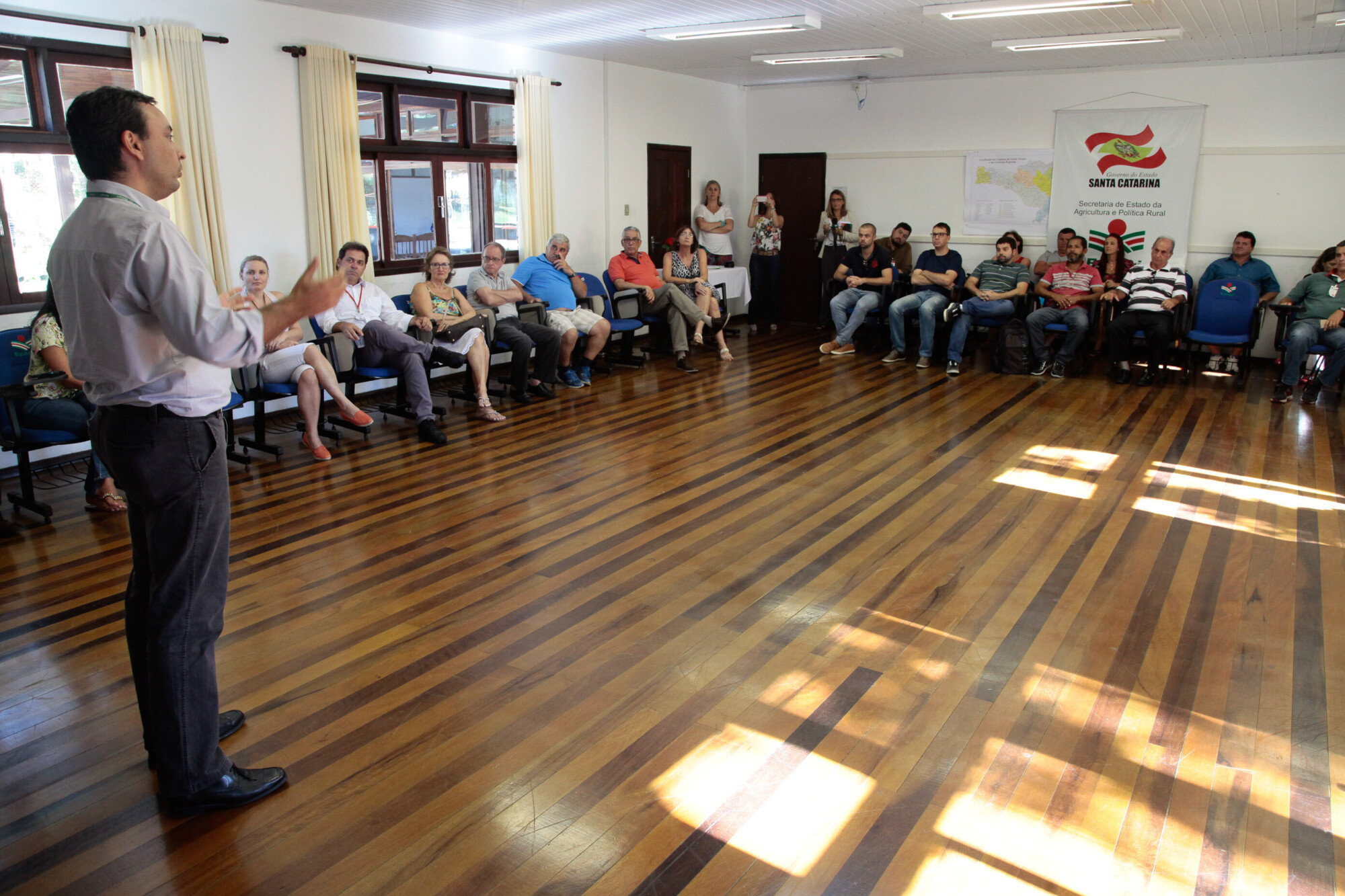 Paulo Arruda, diretor da Epagri, durante a comemoração dos 60 anos da extensão rural, em Florianópolis