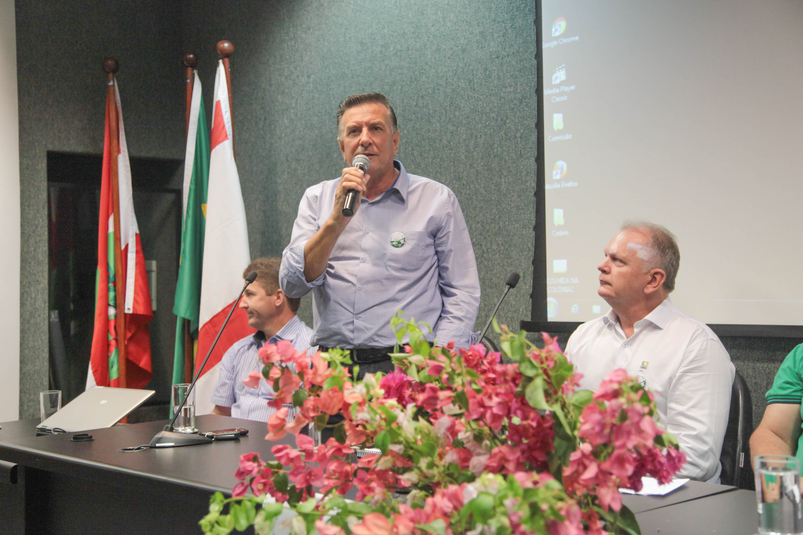 Amilton Ascari, Prefeito de Grão Pará. Seminário de Constituição da Federação Catarinense das Associações de Agroturismo Acolhida na Colônia.