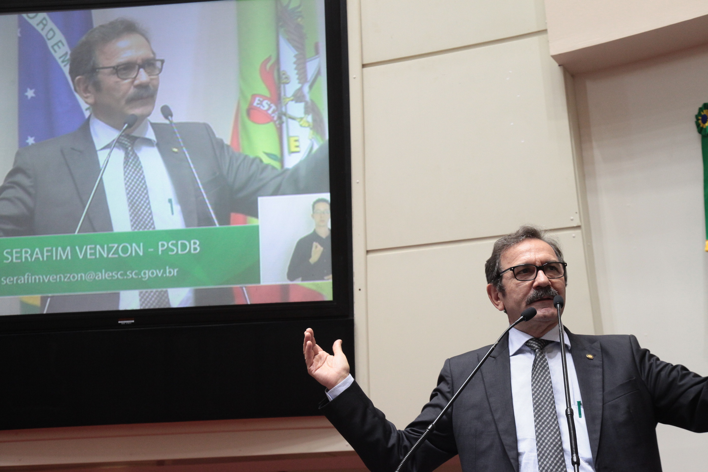 Sessão Ordinária. Foto: Eduardo Guedes de Oliveira/Agência AL. Deputado Serafim Venzon (PSDB)