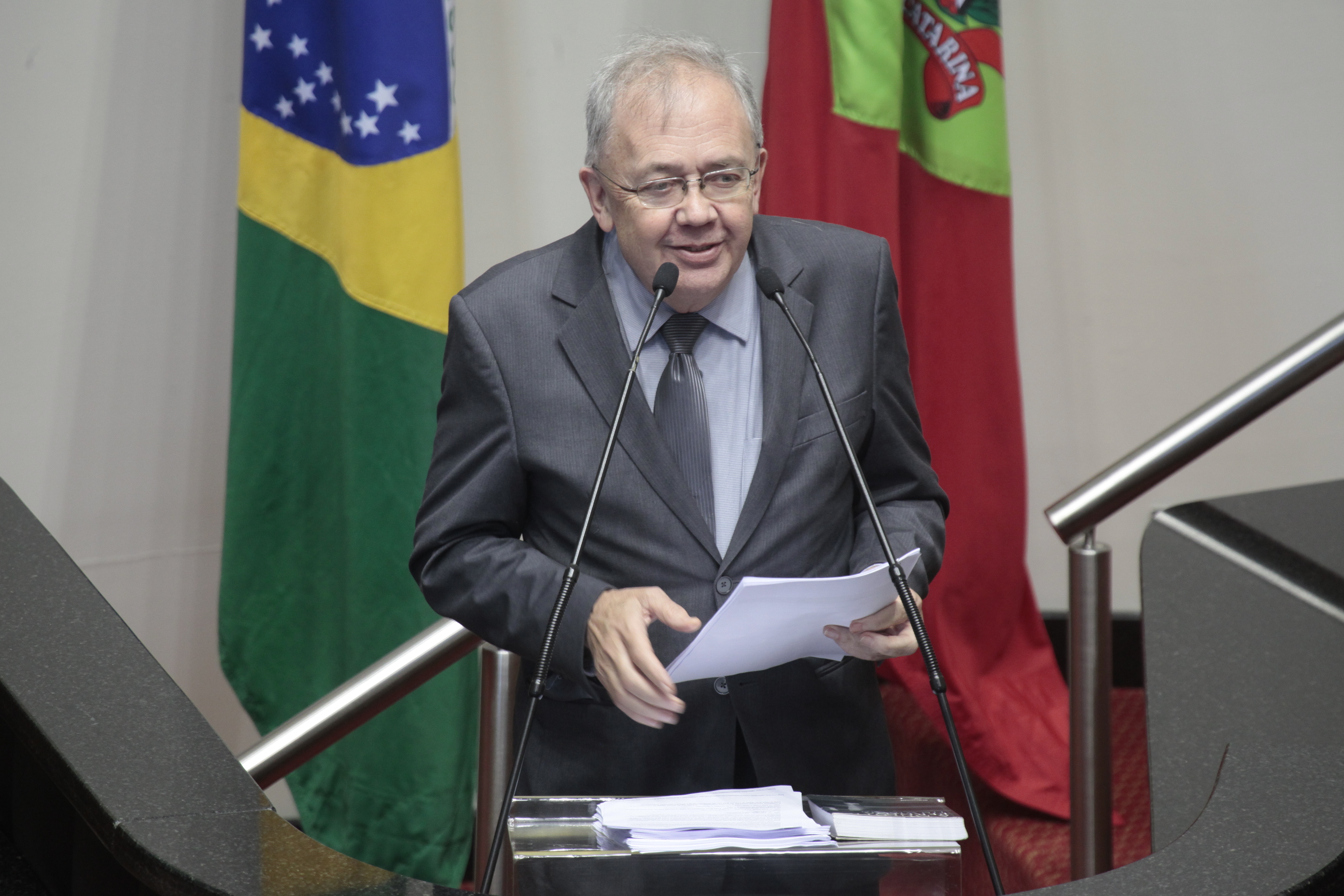 Sessão Ordinária. Deputado Fernando Coruja (PMDB).  Foto: Miriam Zomer/ Agência AL