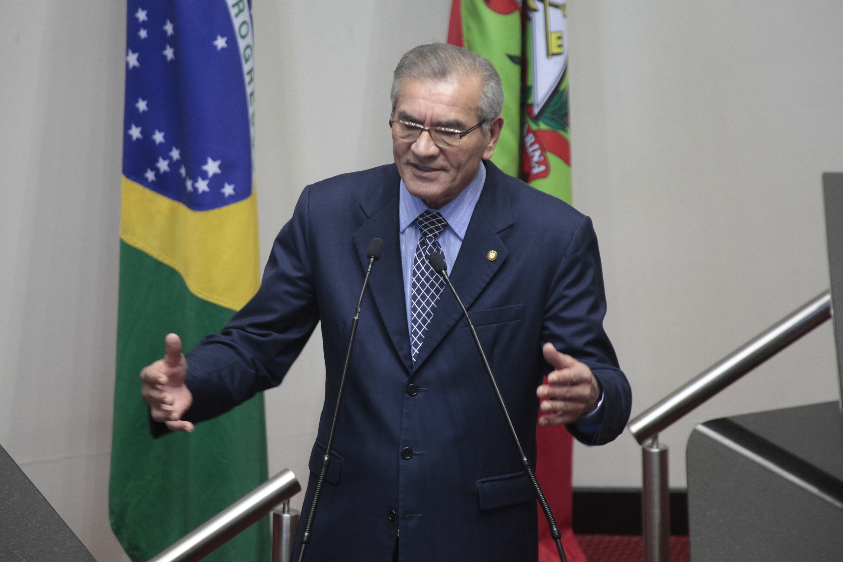 Sessão Ordinária. Deputado Silvio Dreveck (PP).  Foto: Miriam Zomer/ Agência AL