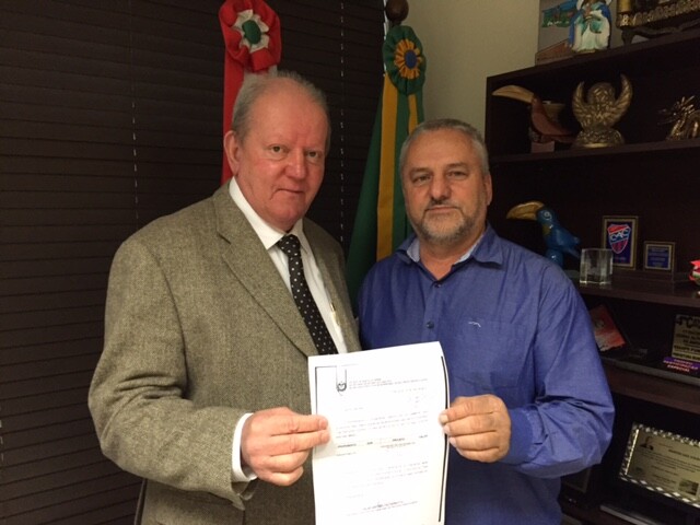 Deputado Marcos Vieira e o prefeito de Abelardo Luz, Dilmar Fantinelli
