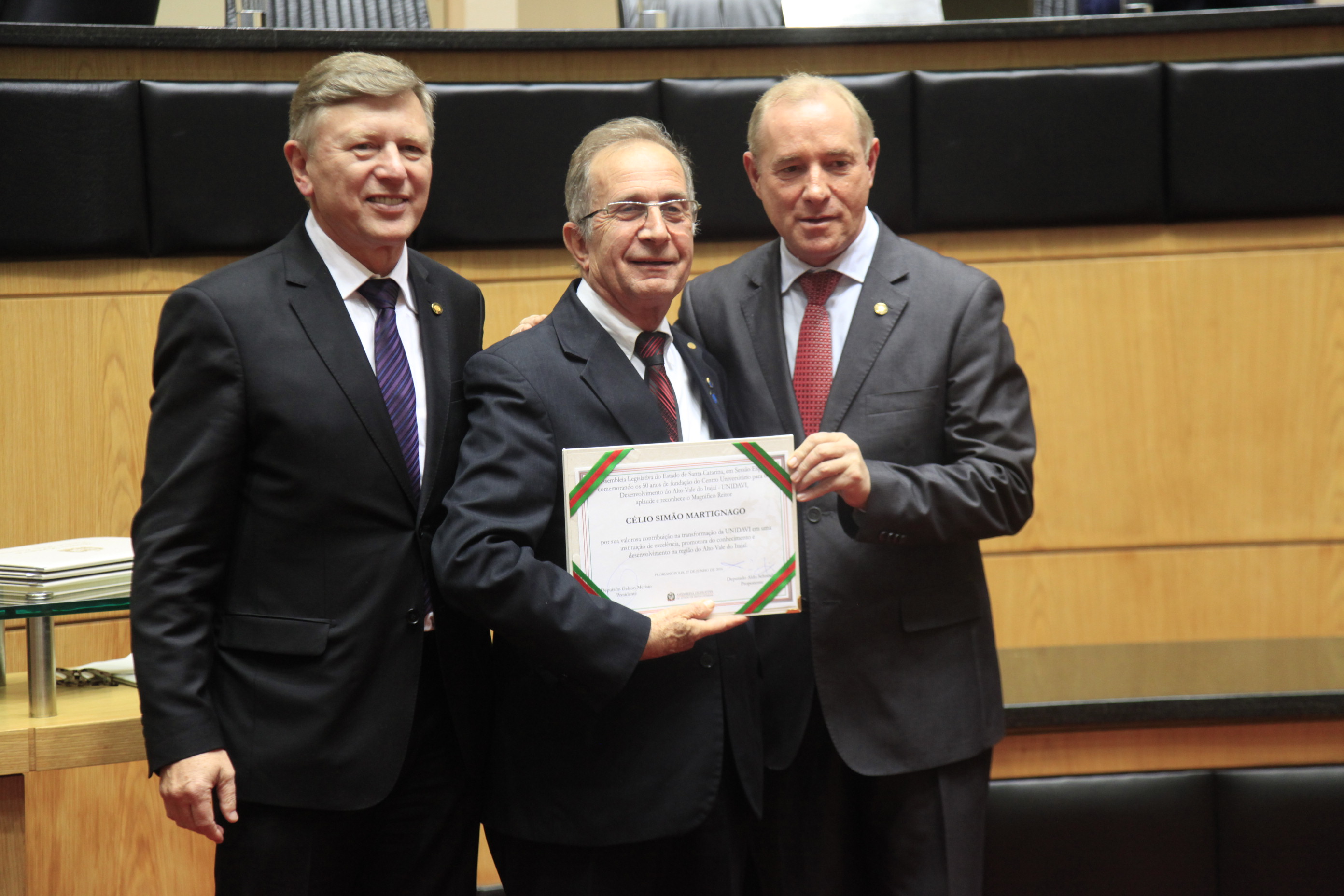 Sessão Especial em homenagem a Universidade do Alto Vale do Itajaí  UNIDAVI pela passagem dos seus 50 anos de fundação.