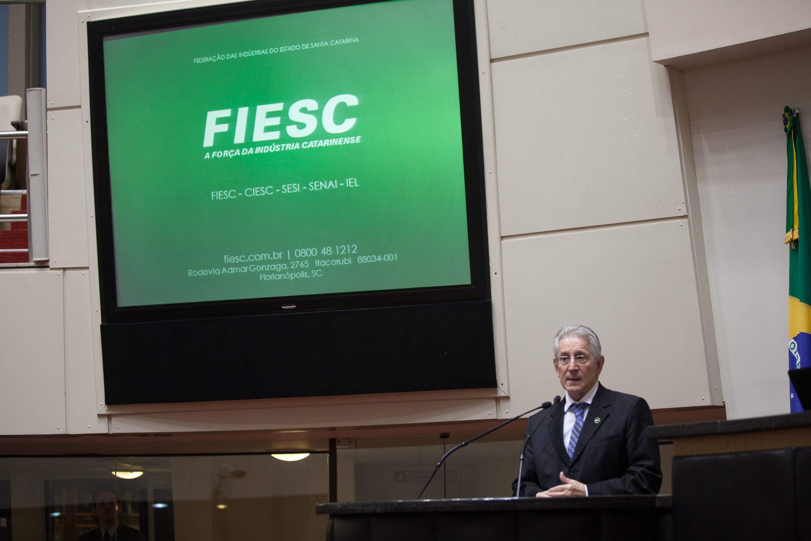 Glauco José Côrte, Presidente da Federação das Indústrias do Estado de Santa Catarina (FIESC) em Sessão Ordinária