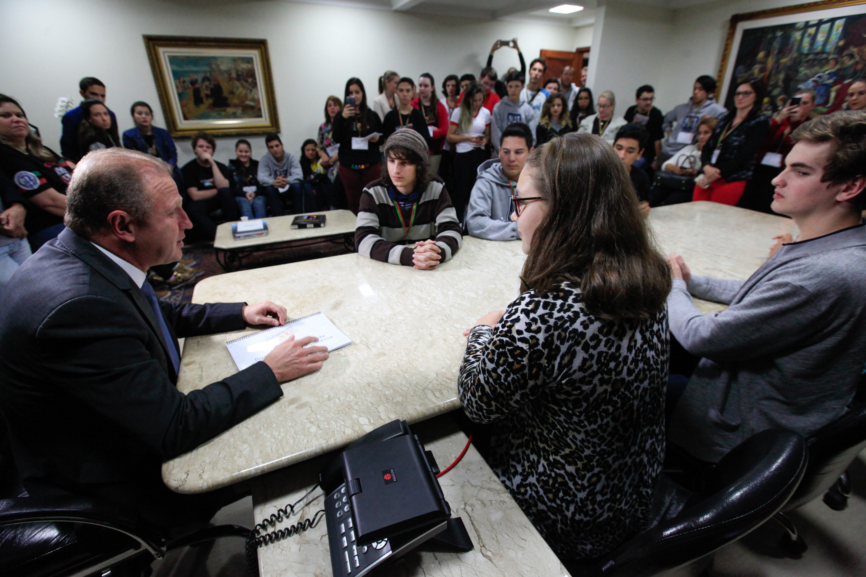 Parlamento Jovem visita Presidência da Assembleia. Foto:Miriam Zomer