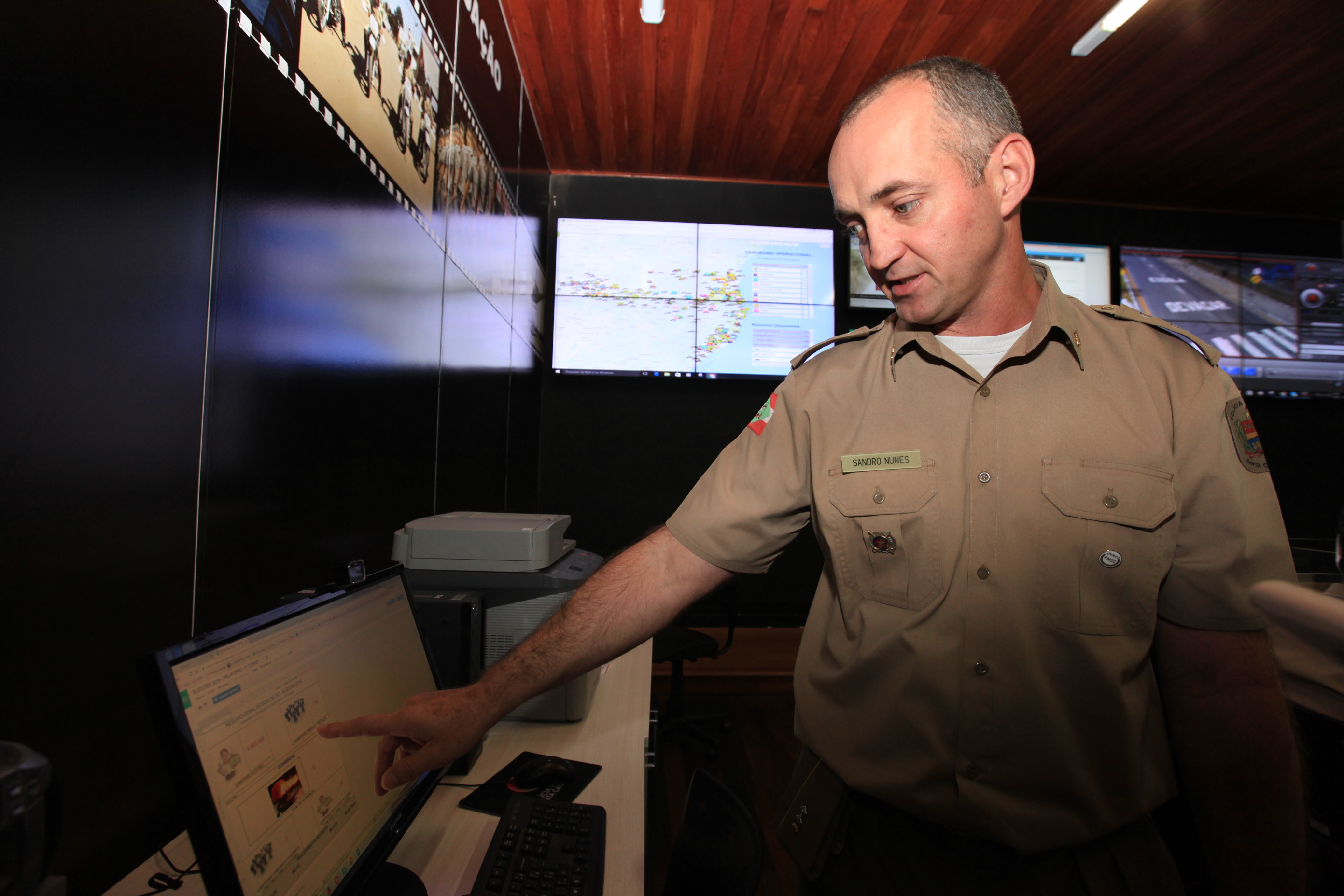 Sala de Situação - Comando da PMSC.